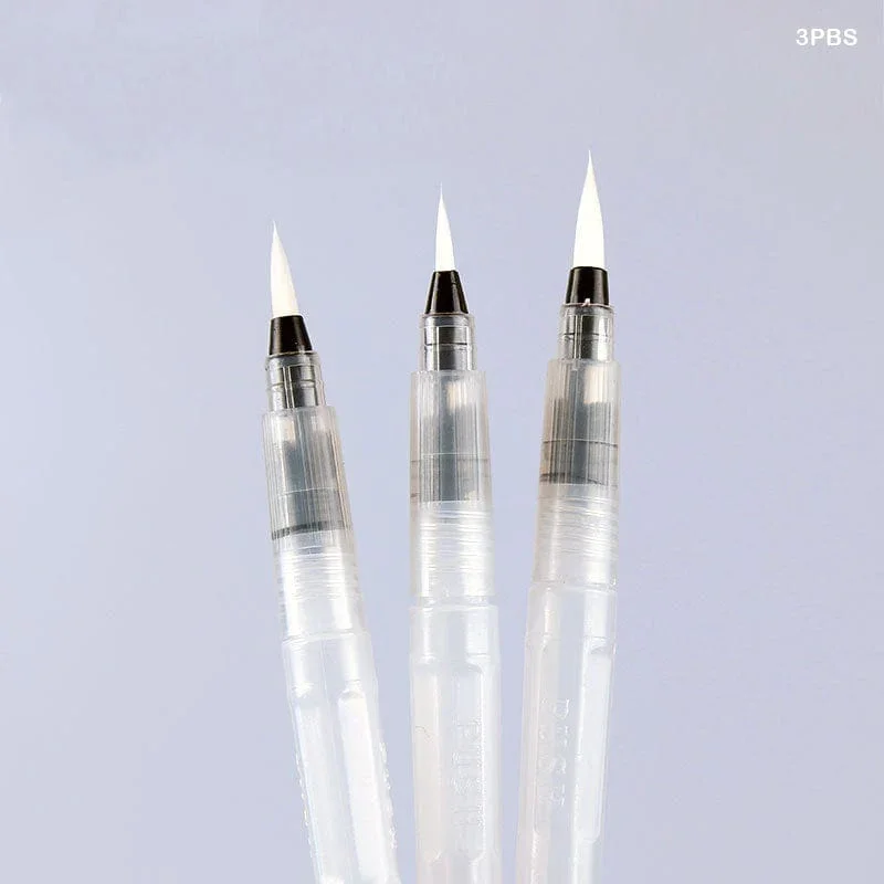 Refillable Water Brush Pens with Soft Bristles | 3-Piece Set