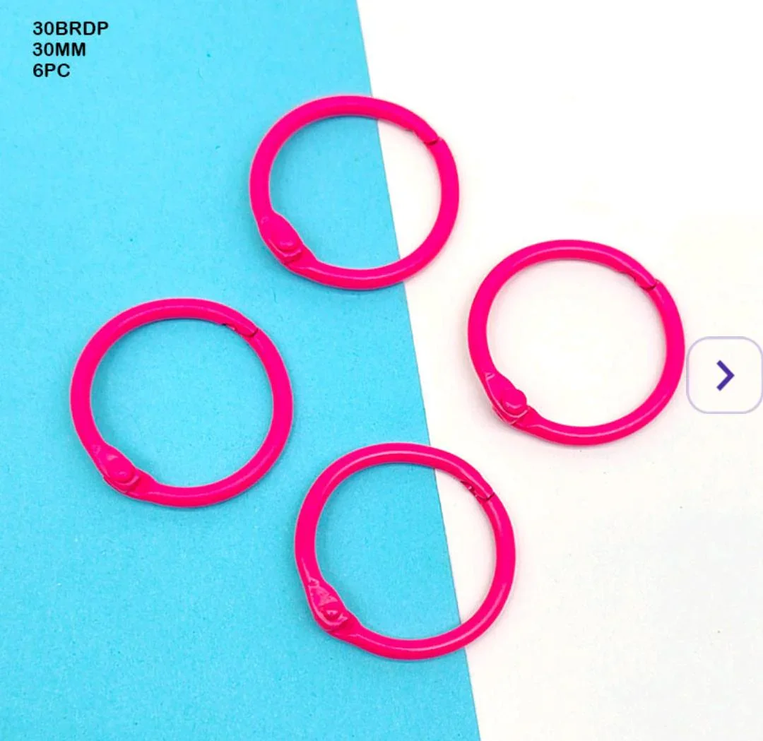 30Mm Book Binding D Pink Ring (6Pc) (30Brdp) - Image 2