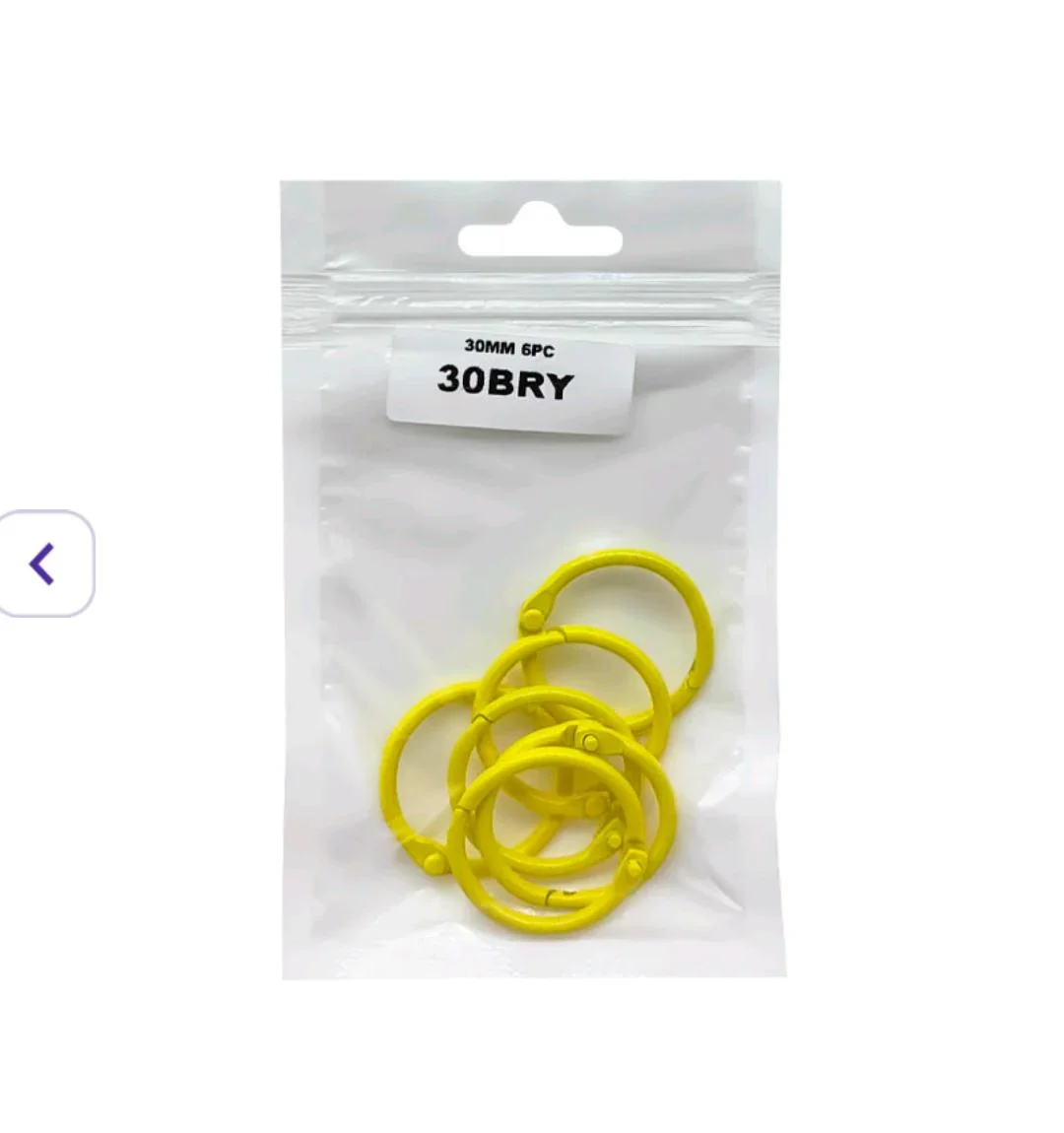 30Mm Book Binding Yellow Ring (6Pc) (30Bry) - Image 2