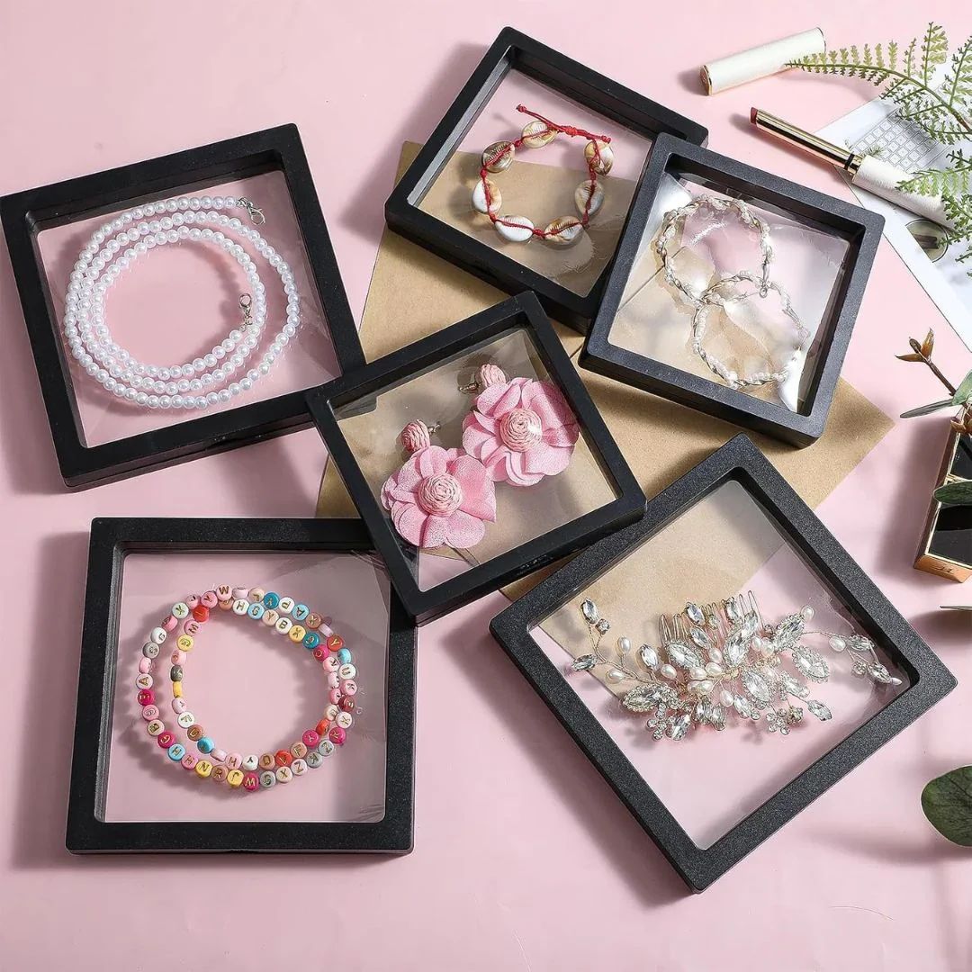 (Buy 1 Get 1 Free) PE Film Jewellery Display Box Moisture-Proof Storage Box I Black Colour - Image 7