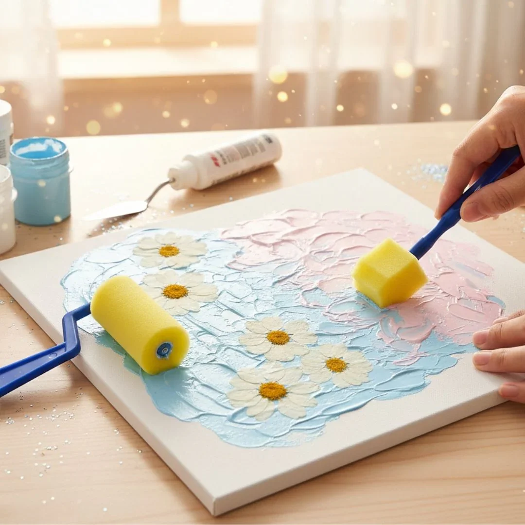 (Buy 1 & Get 1 Free) Yellow Sponge Paint Rollers | 3 Piece Set - Image 4