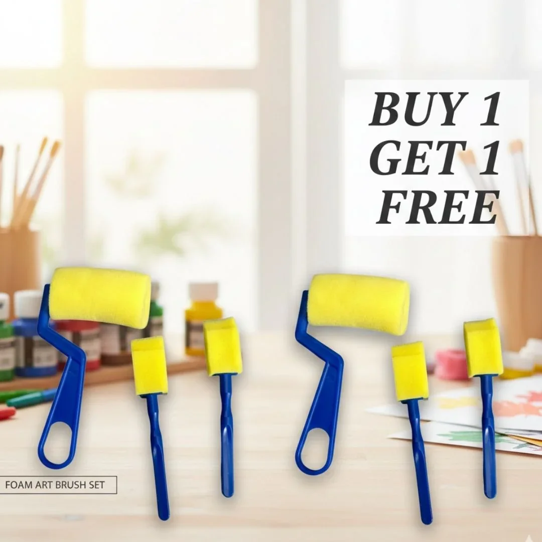 (Buy 1 & Get 1 Free) Yellow Sponge Paint Rollers | 3 Piece Set - Image 5