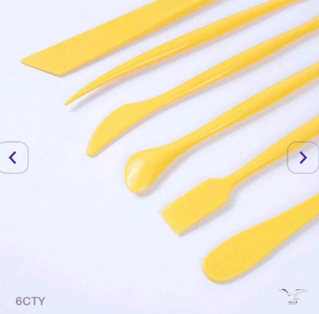 6-Piece Clay Sculpting Tool Set with Ergonomic Yellow Handles - Image 2