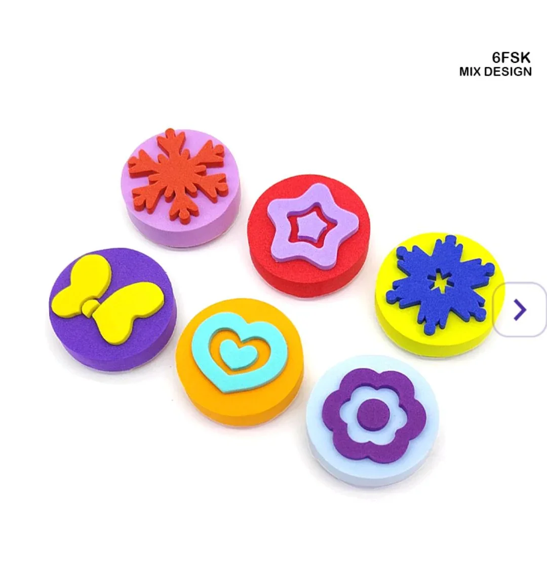 Fun Foam Stamps for Kids - Assorted Designs (6 Pack) - Image 2