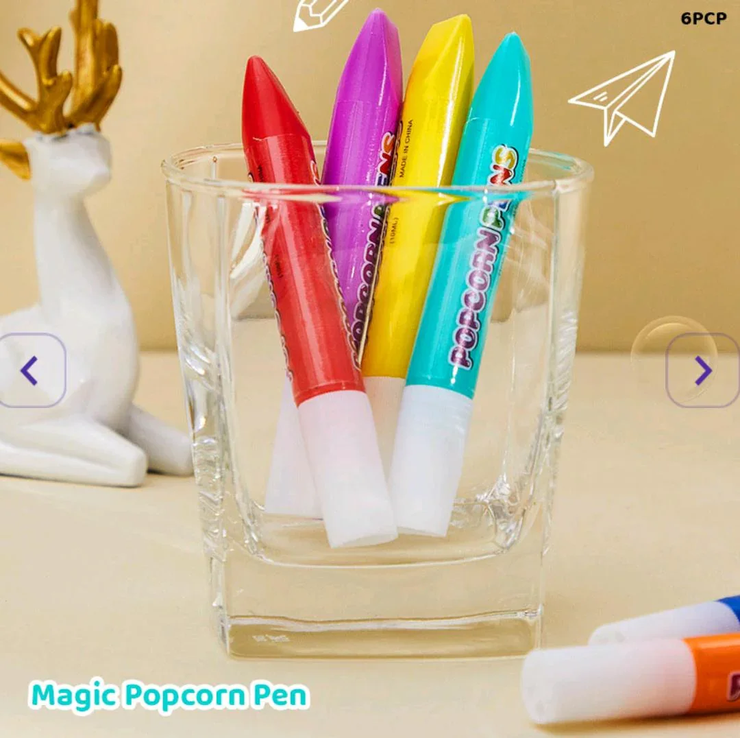 Cute Mini Popcorn Pens - Fun Design, Vibrant Colors (Pack of 6) - Image 2
