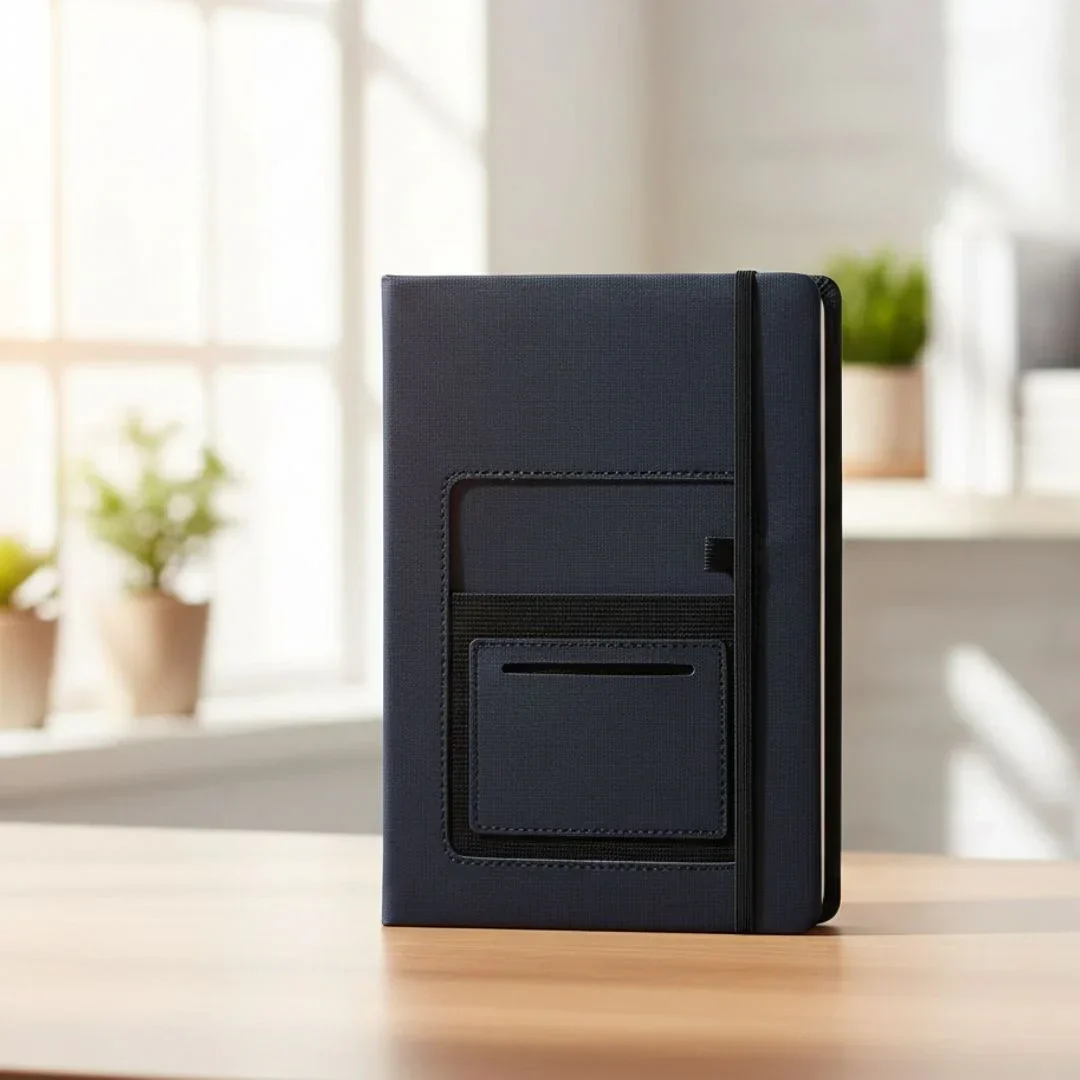 Black A5 Business Diary With Mobile Pocket l Ruled l Pack of 1 - Image 5