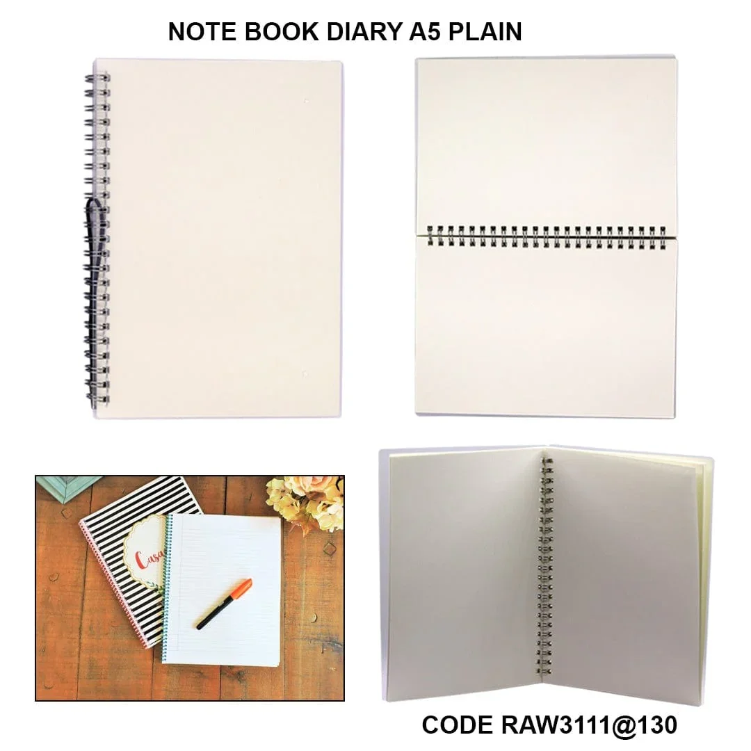 Premium A5 Spiral Notebook (Plain) – Blank Pages for Creative Use | Pack of 1 - Image 4