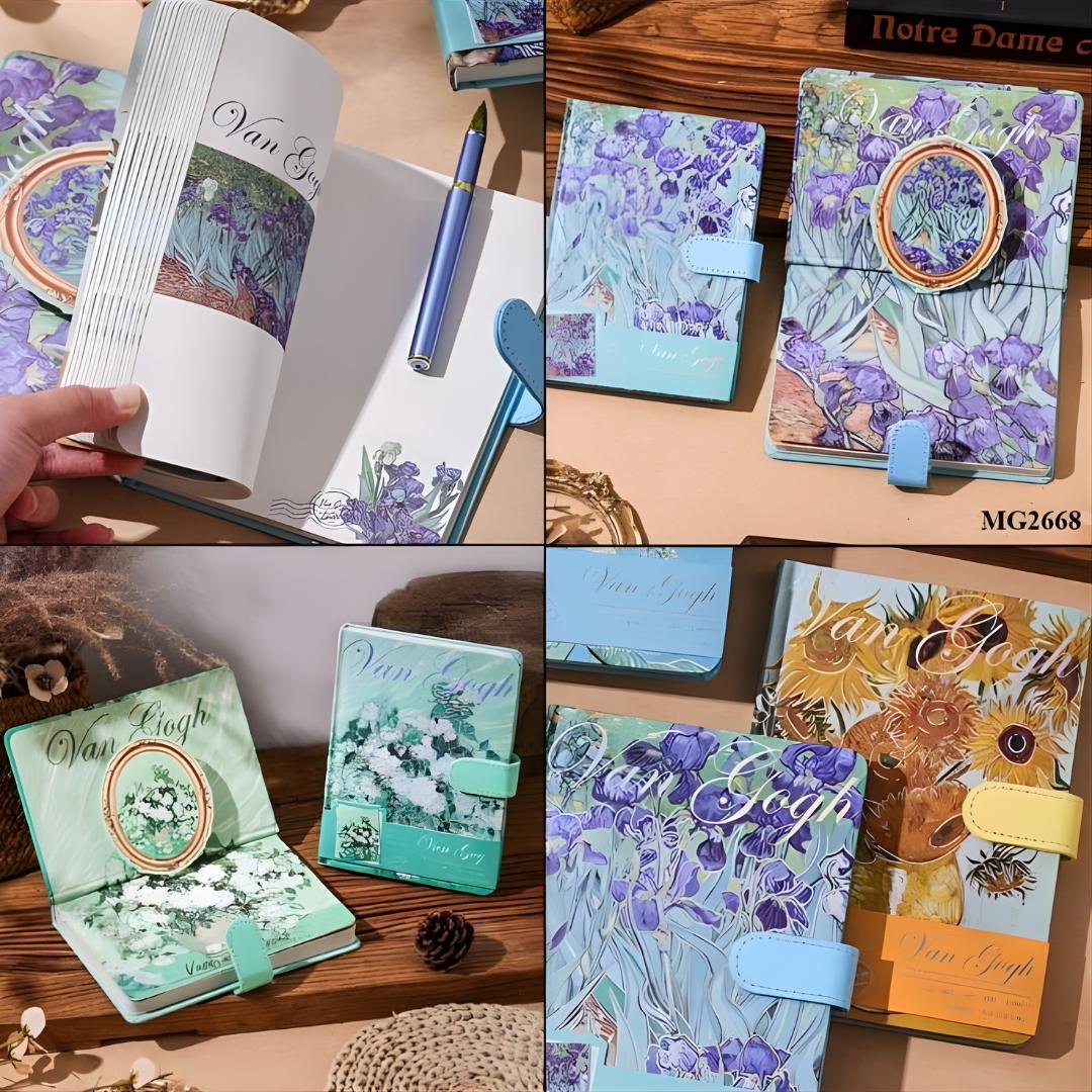 Premium A5 Van Gogh Journal Notebook with Strap | Pack of 1 - Image 7