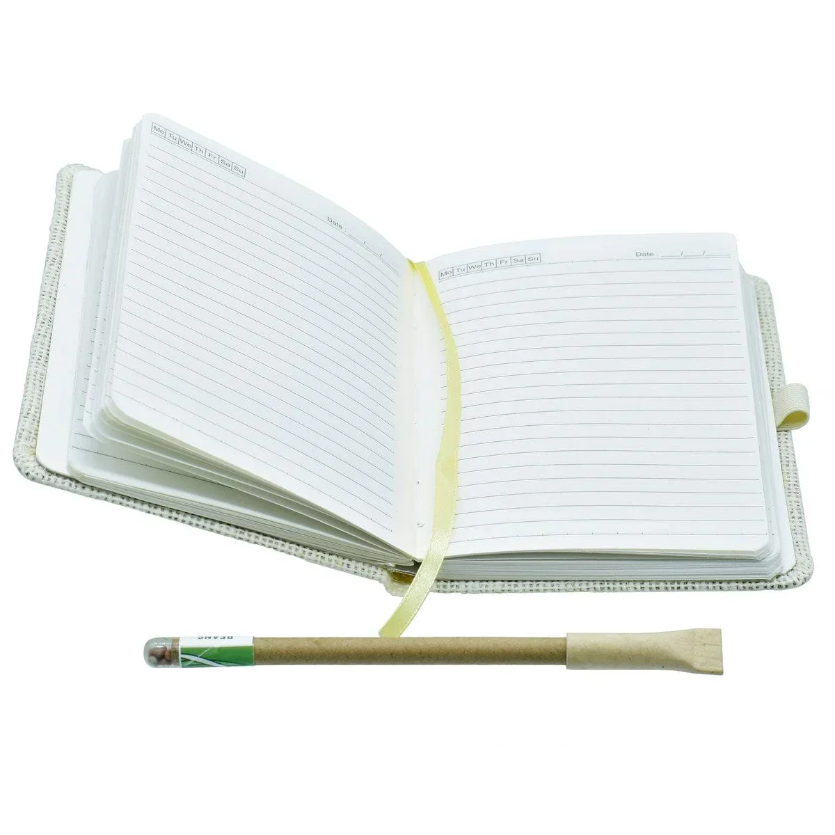 Burlap Jute Diary journal aesthetic | A6 I undated journal eco-friendly - Image 3