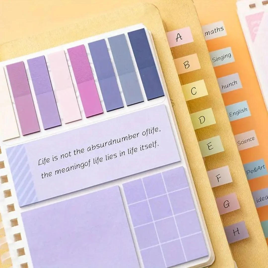 Cute Dreamy 2 in 1 A6 planner l Pack of 1 contains 11 designsx20 each (sticky notes) + 60 ruled pages diary - Image 3