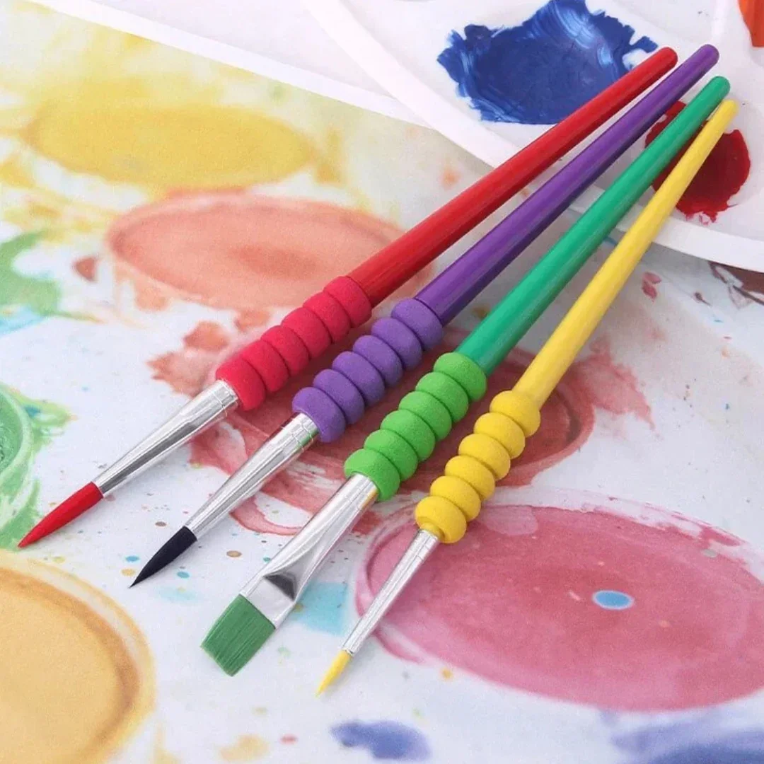 Versatile Paint Brush Set  for Acrylics, Oils & More 4Pcs (pack of 1) - Image 4