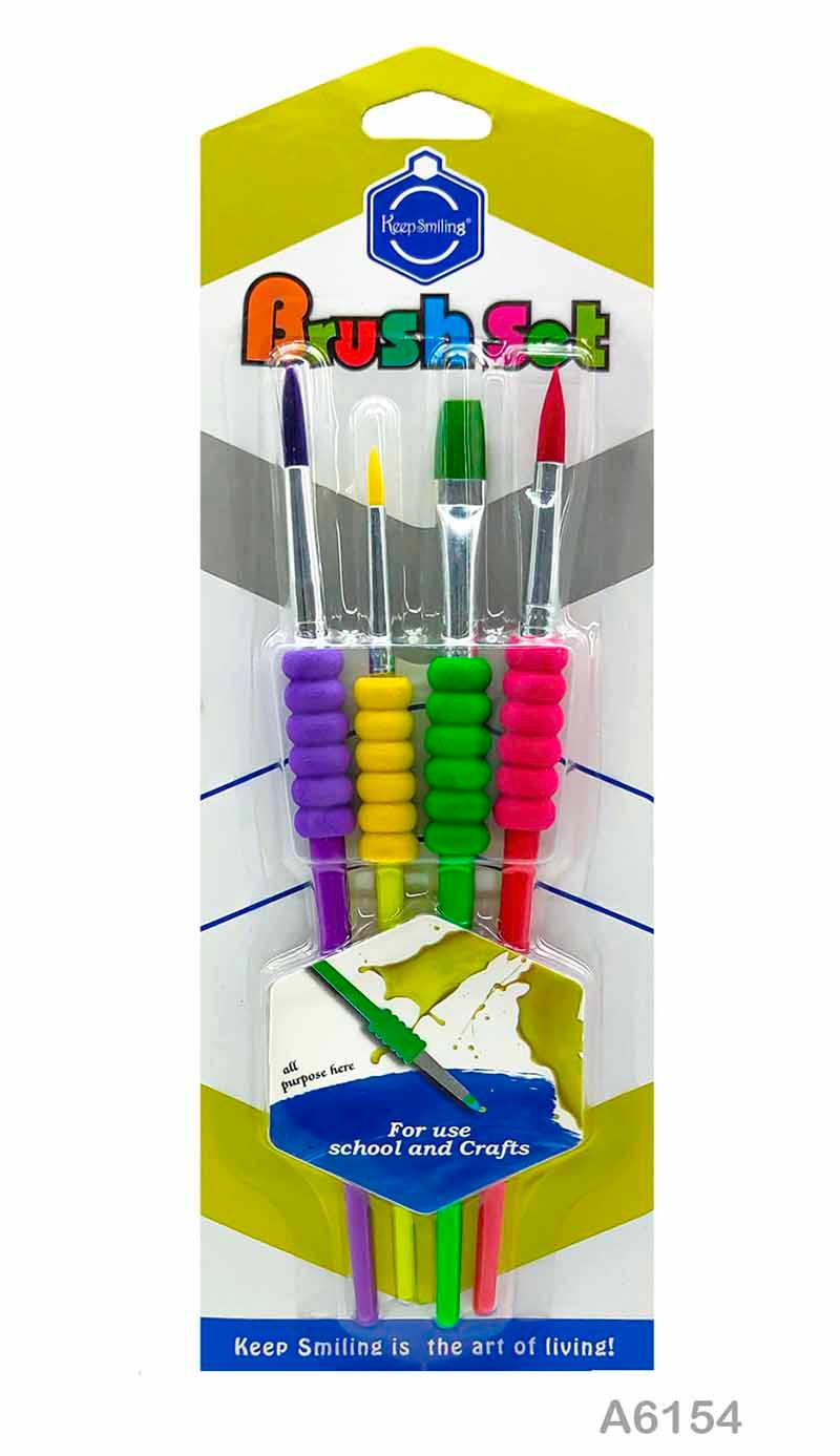 Versatile Paint Brush Set  for Acrylics, Oils & More 4Pcs (pack of 1) - Image 5