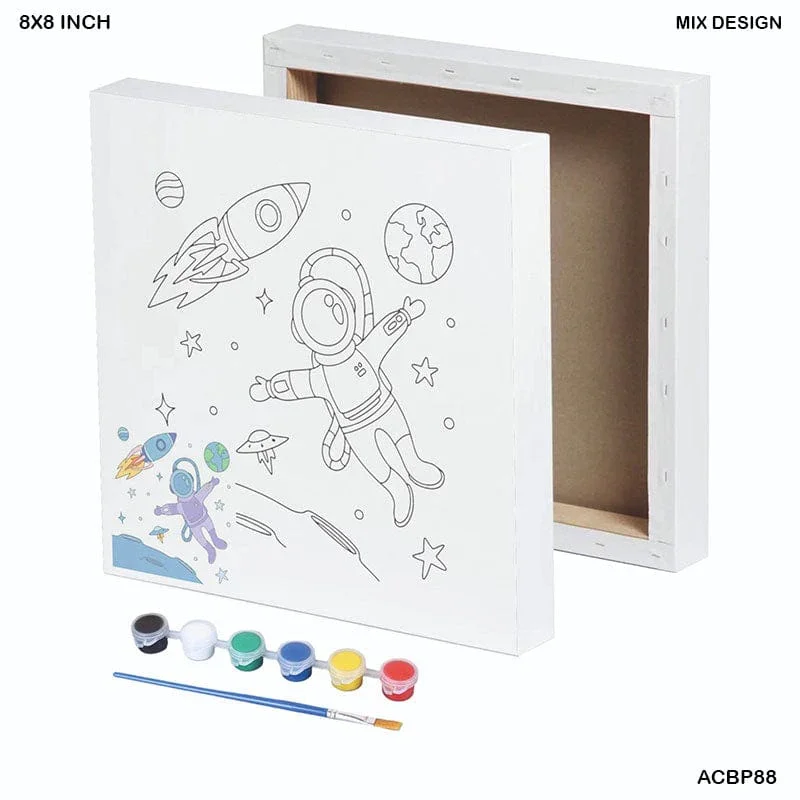 Printed Canvas Board 8x8 Inch - Space Explorer Design (Acbp88)