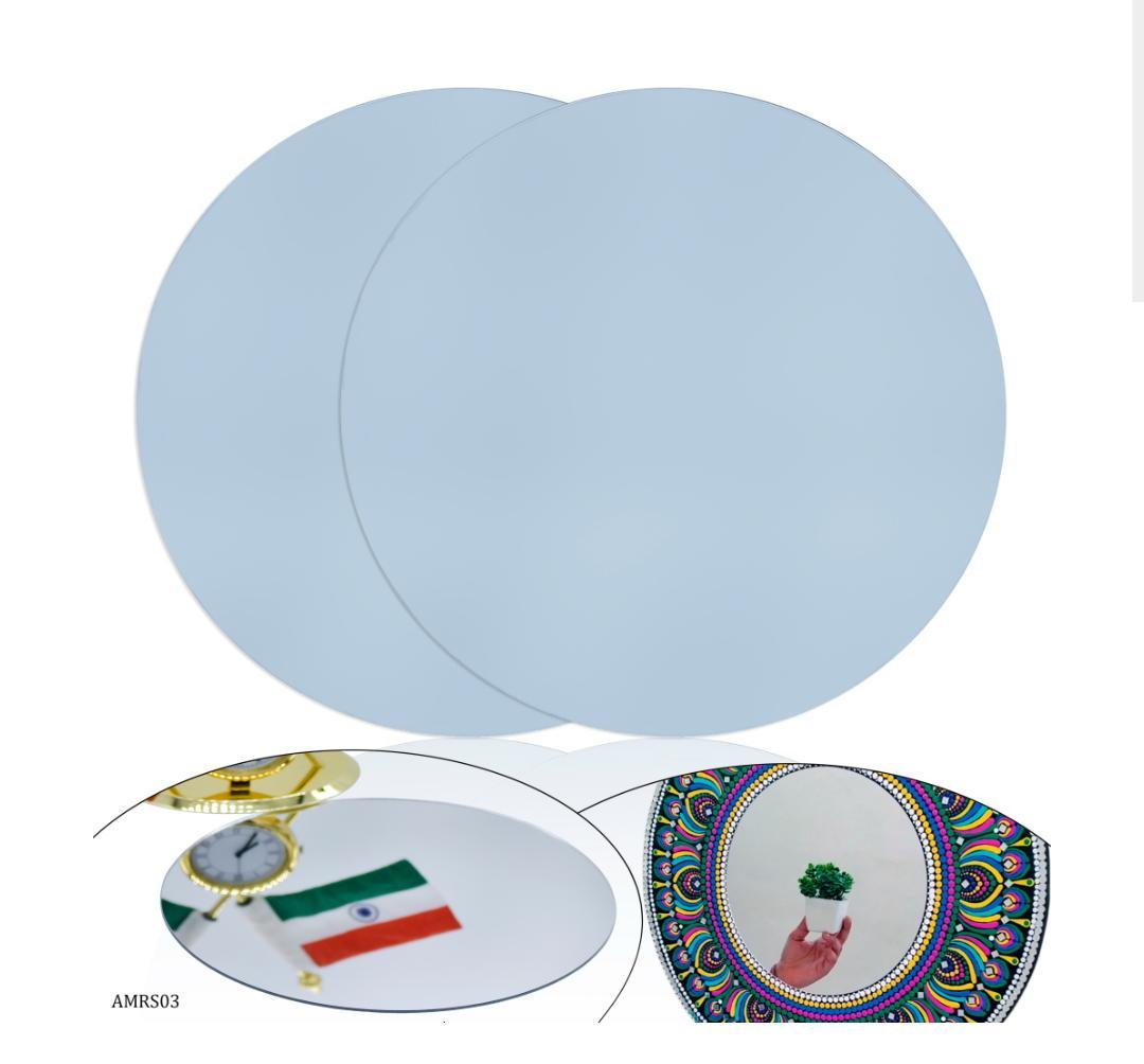 Acrylic Mirror Set – Round Silver, 5 Inch (2 Pcs) - Image 3