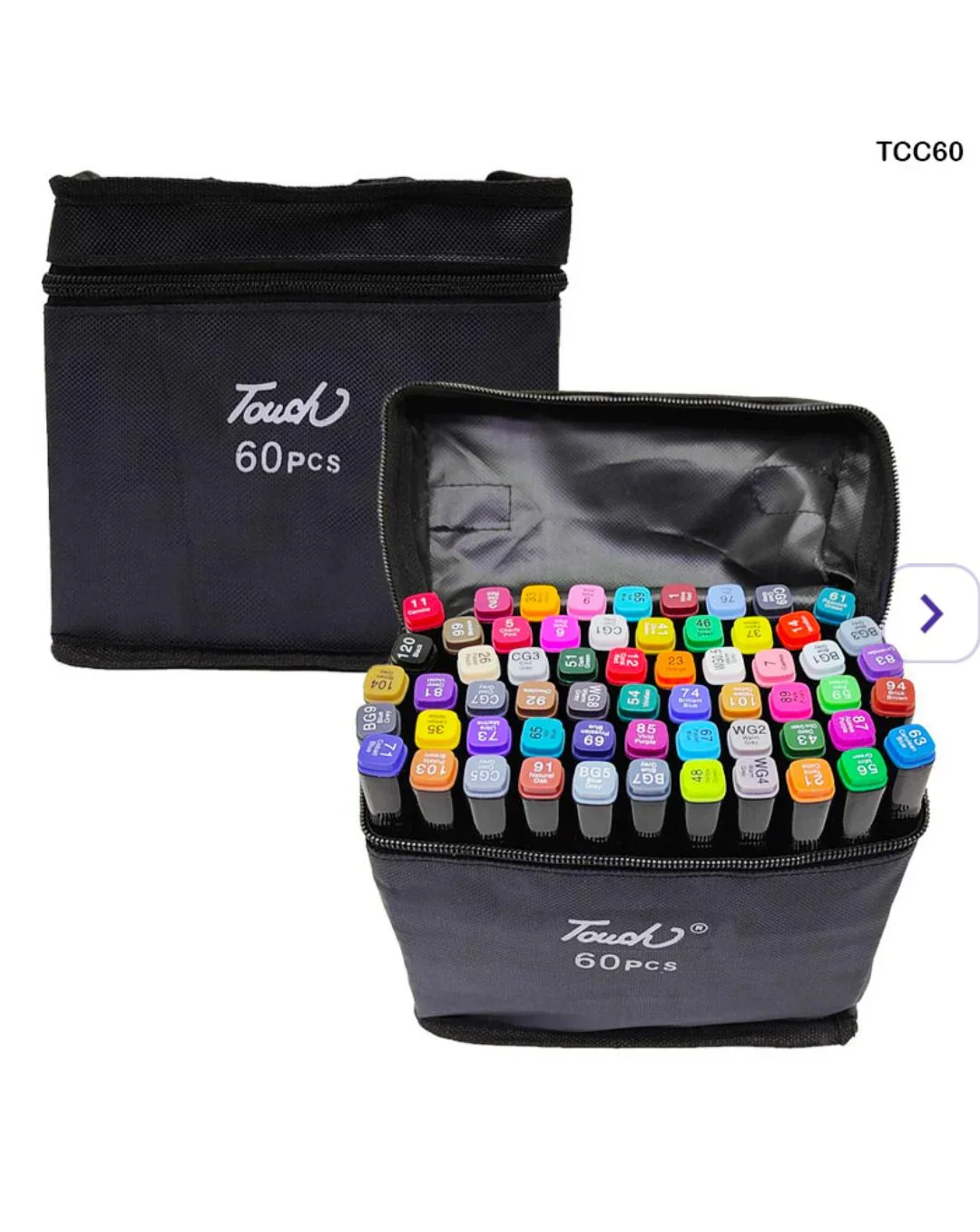 Alcohol Touch Markers  Cc 60 Black Pouch