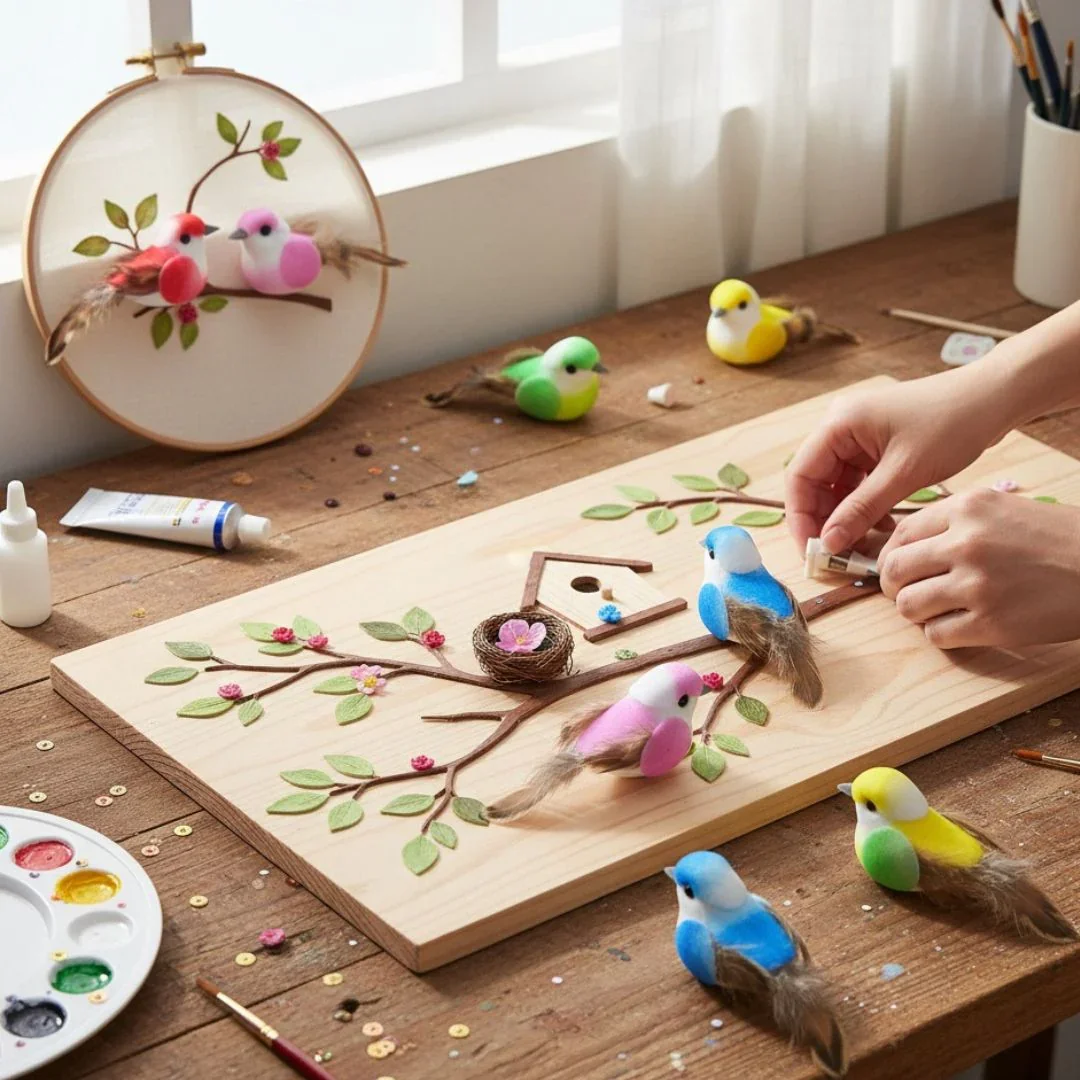 Artificial Birds With Magnet I Contain 1 Unit Bird I 5-6 Cm approx I used for art and craft - Image 4