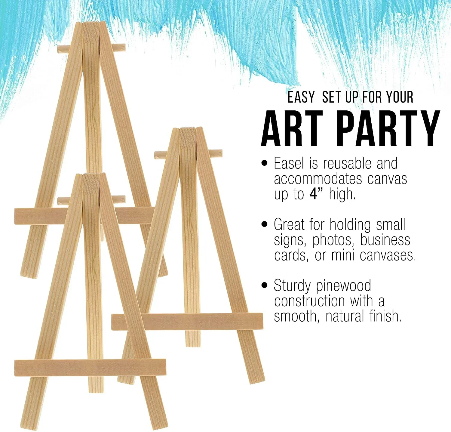 (Buy 1 Get 1 Free) Mini Wooden Easel l Pack of 1 Contain 1 easel - Image 4