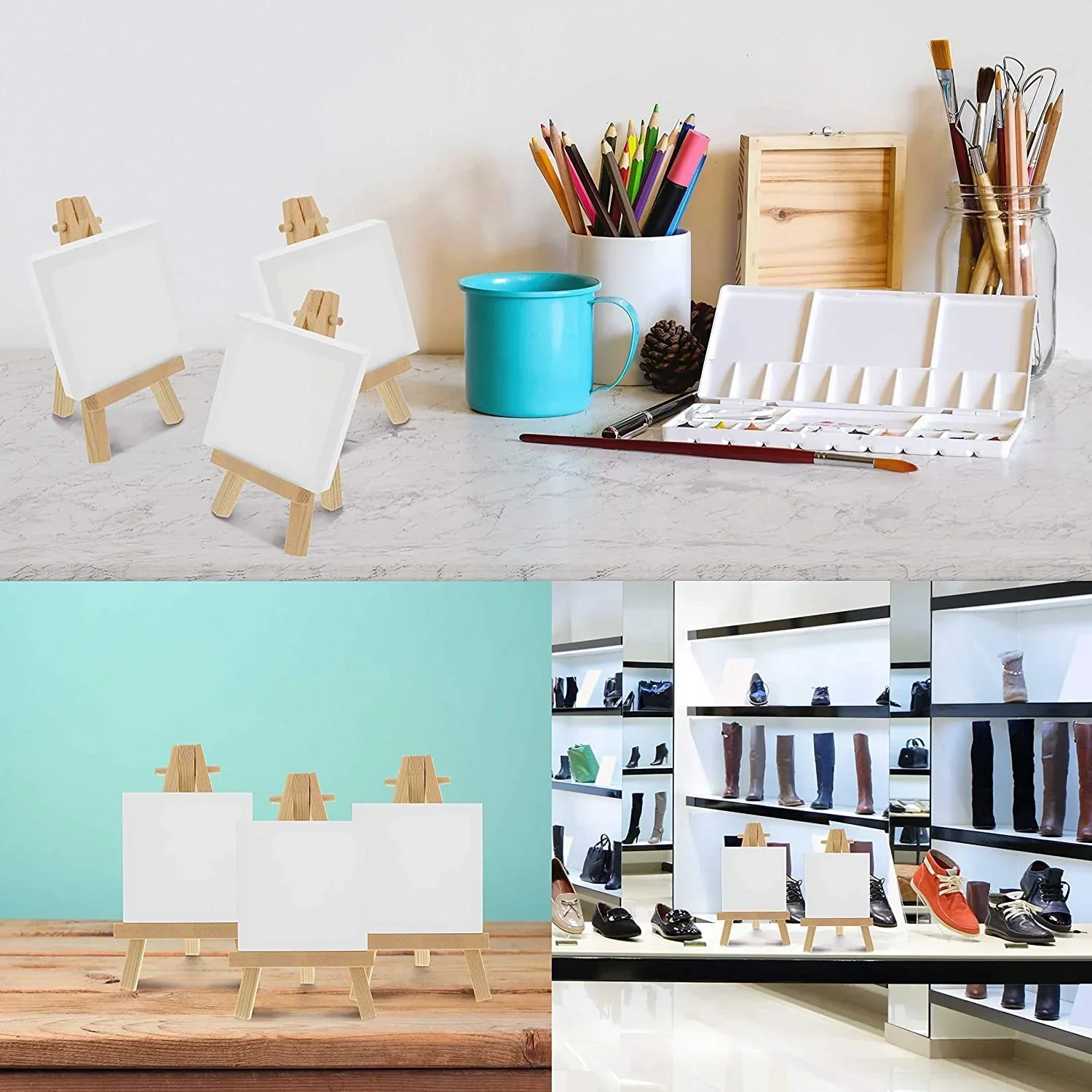 (Buy 1 Get 1 Free) Mini Wooden Easel l Pack of 1 Contain 1 easel - Image 6