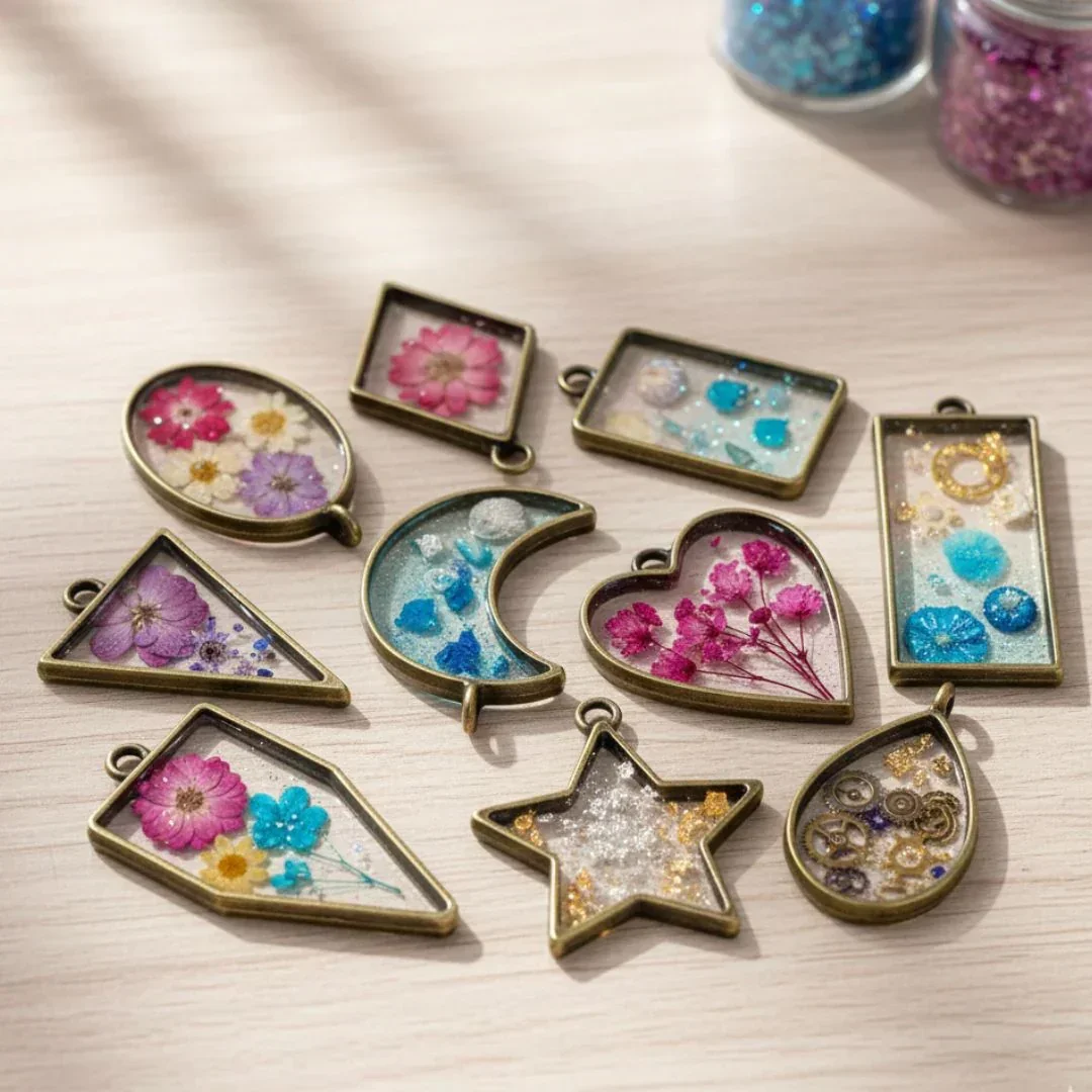 Copper Mix Shape Bezels 10pc for Resin Art ( pack of 1) - Image 3