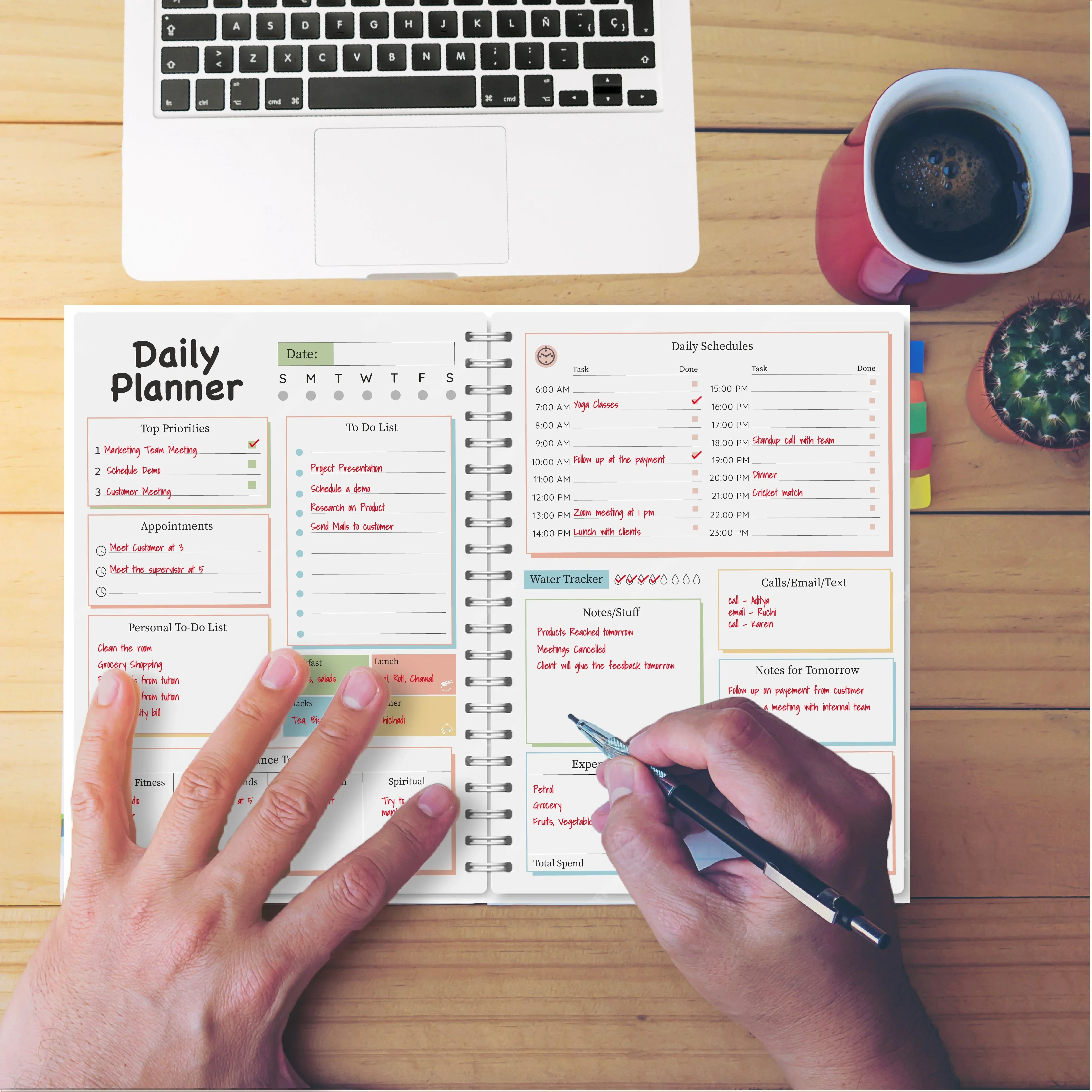 Daily Planner, Mood + Productivity + Expense (Free Sticker Sheets) for 2026 (FREE SHIPPING) I Self Help Journal Diary - Image 5