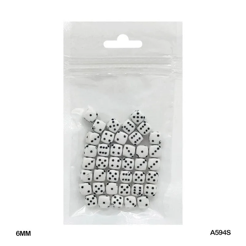 Bracelet Beads Plastic 20Gm 6Mm (A594S)