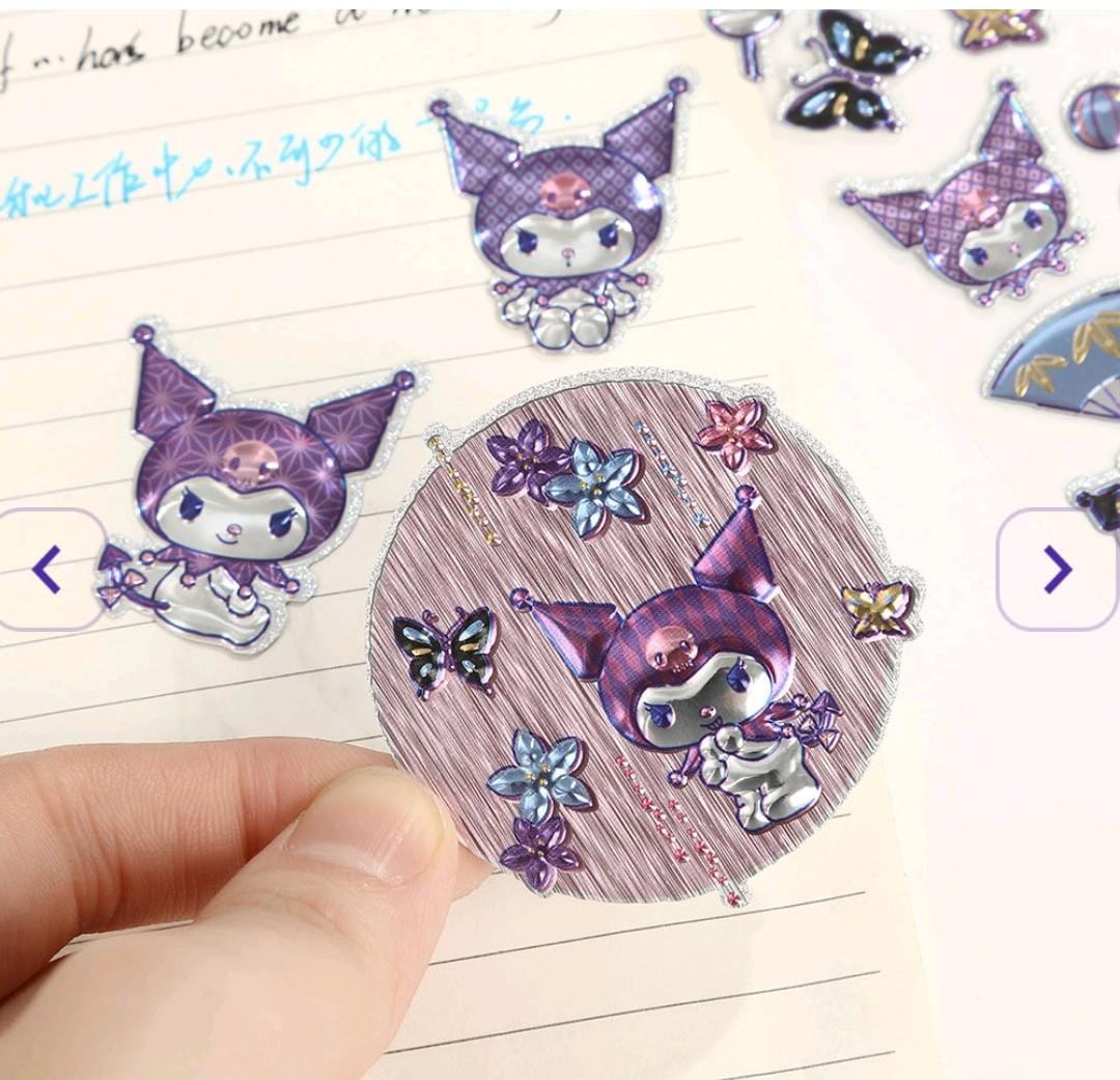 (Buy 1 get 1 Free) Cute Cartoon Crystal 3D Stickers  | Pack Of 1 Contains 1 sheet - Image 3