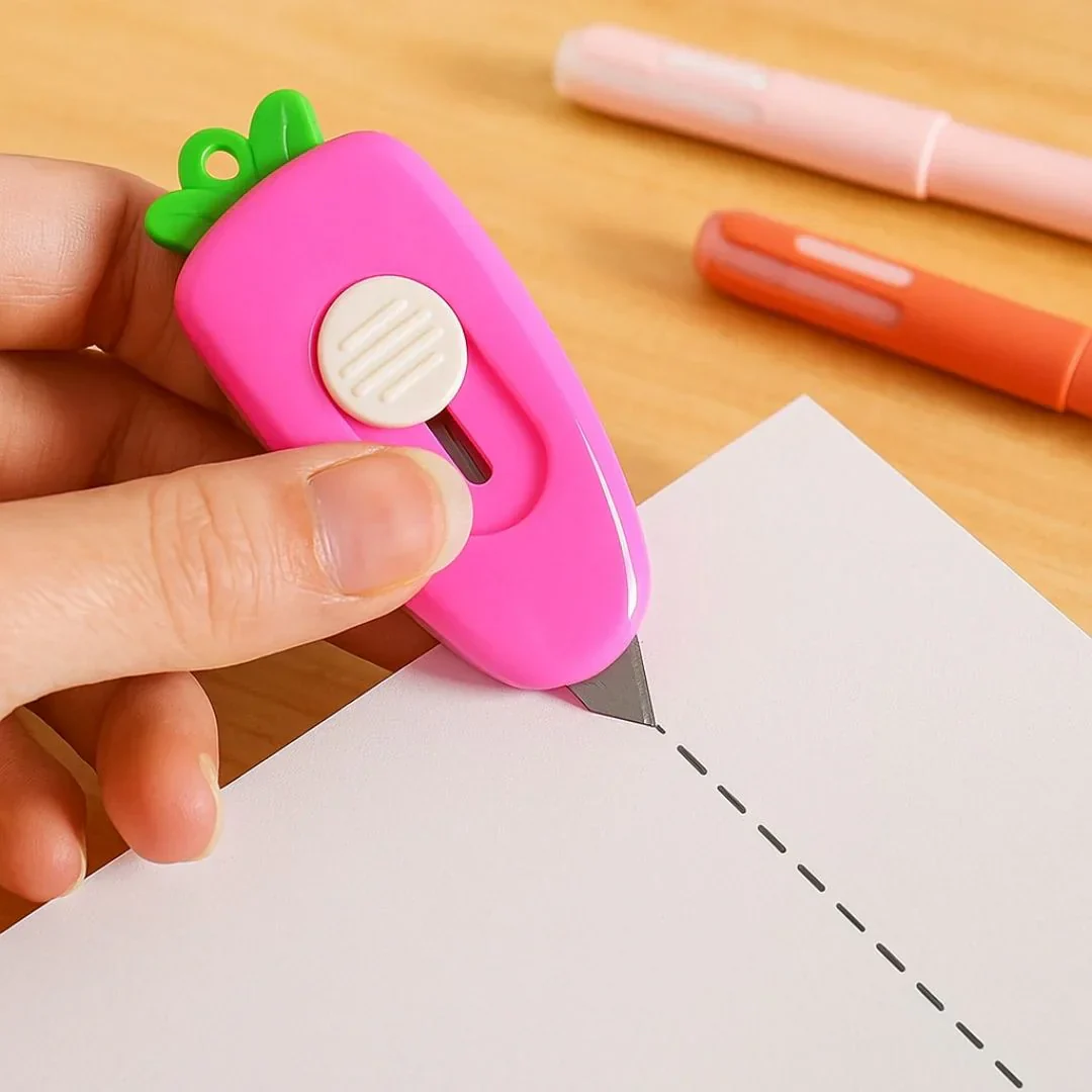 (Buy 1 Get 1 Free ) Cute mini Carrot cutter l Pack of 1 cutter l Paper cutter - Image 4