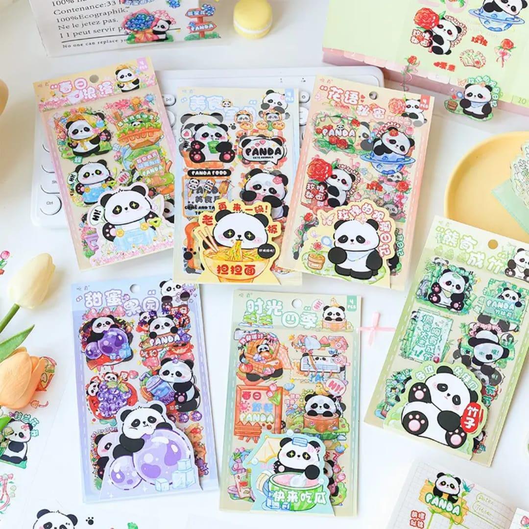 (Buy 1 Get 1 Free) Cute Panda Pet stickers for Journaling and scrapbooking l Pack of 1 contains 4 sheets l 100x150mm - Image 2