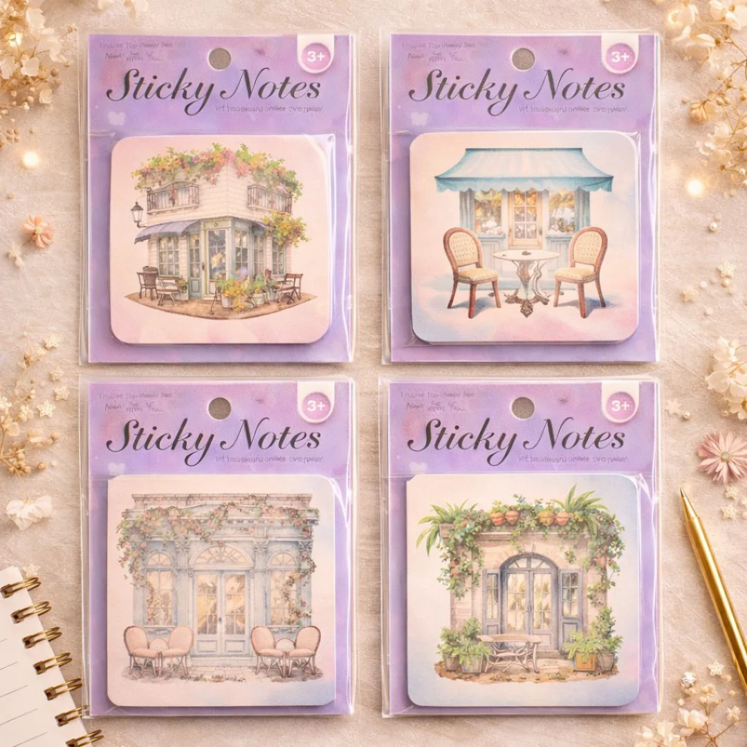 (Buy 1 Get 1 Free) Cute Dreamy Aesthetic Sticky Notes| Assorted Design | Pack of 1 contains 1 sticky notes
