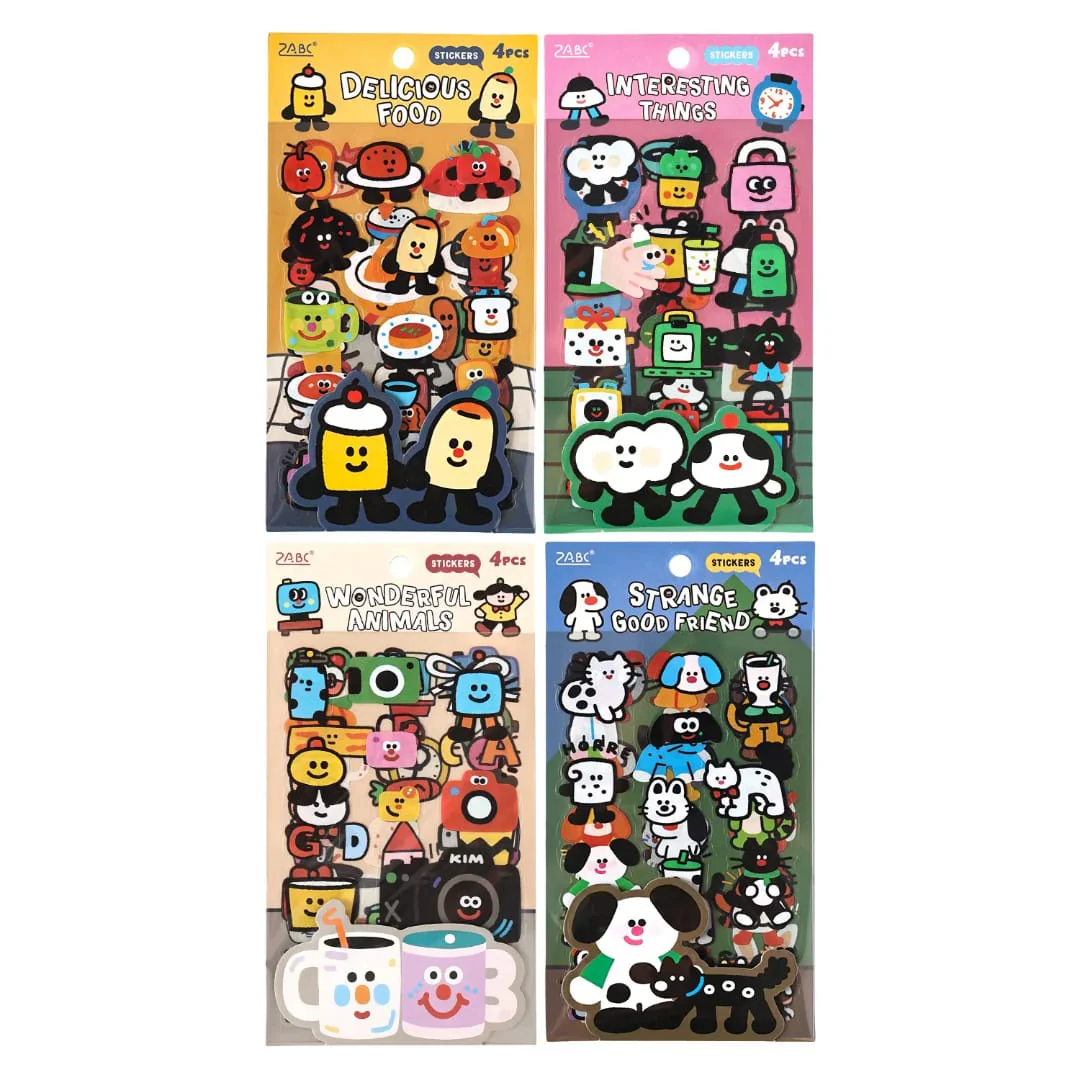 ( Buy 1 Get 1 Free ) Kawaii Cartoon Sticker Sheets | Cute Character Collection | Pack of 1 contains 4 sheets - Image 6