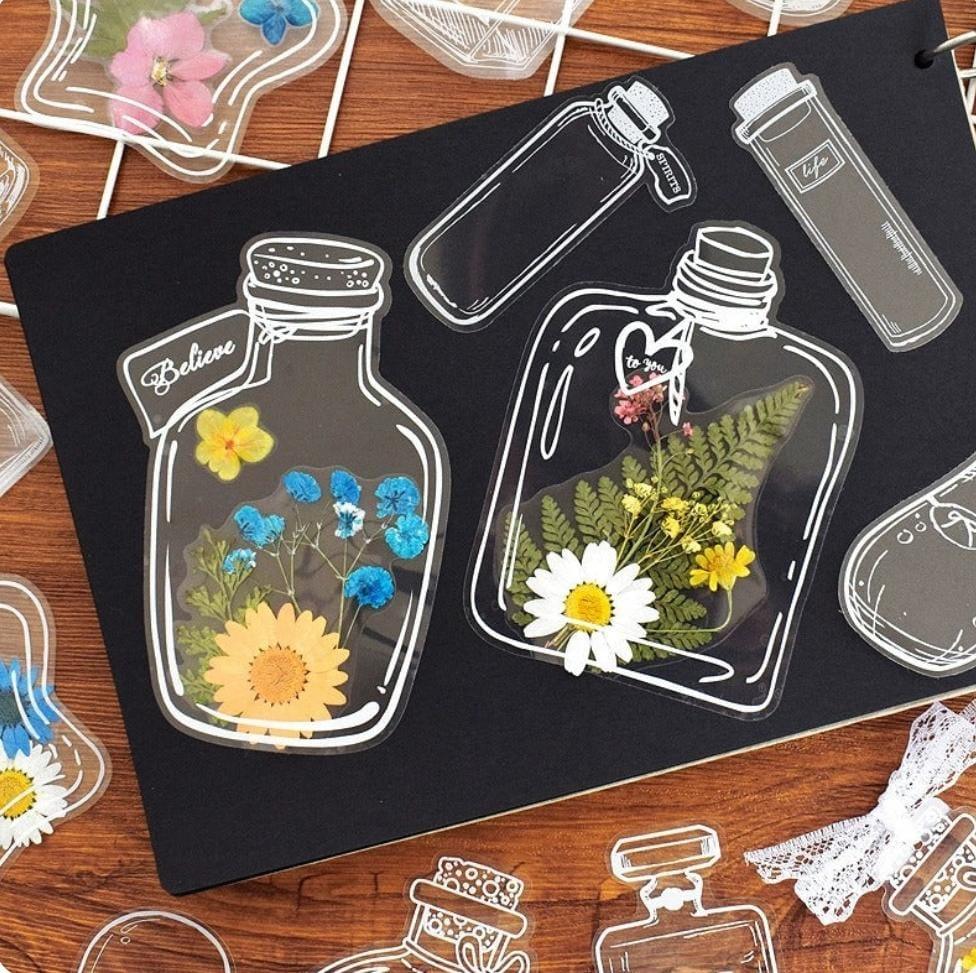 (Buy 1 Get 1 Free) Mini Transparent Bottle jar for resin and journaling  l Pack of 1 Contains 16 pieces - Image 2