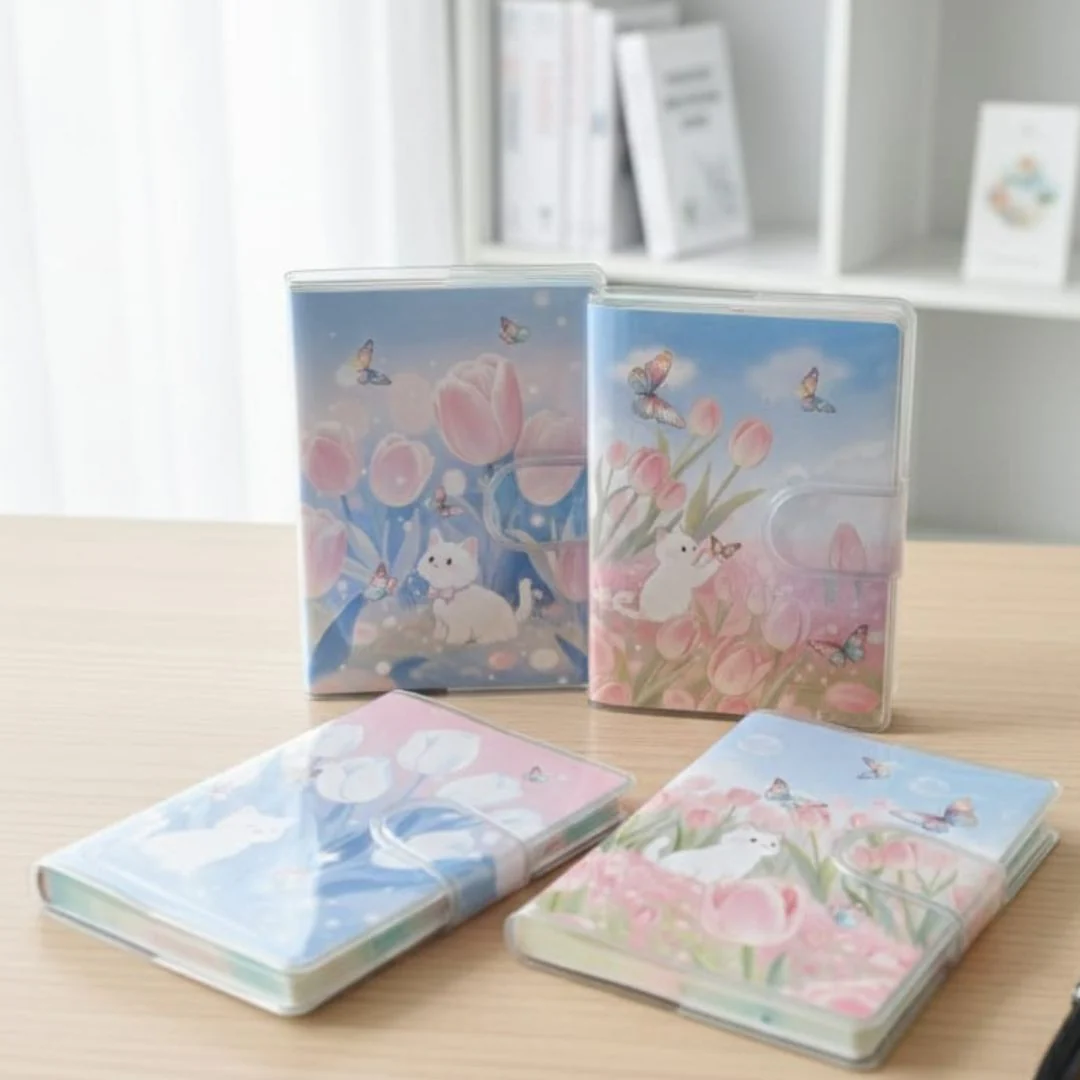 ( Buy 1 Get 1 Free ) Premium Cute Cat Tulip Mini Diary | A7 l Ruled l  Pack of 1 - Image 7