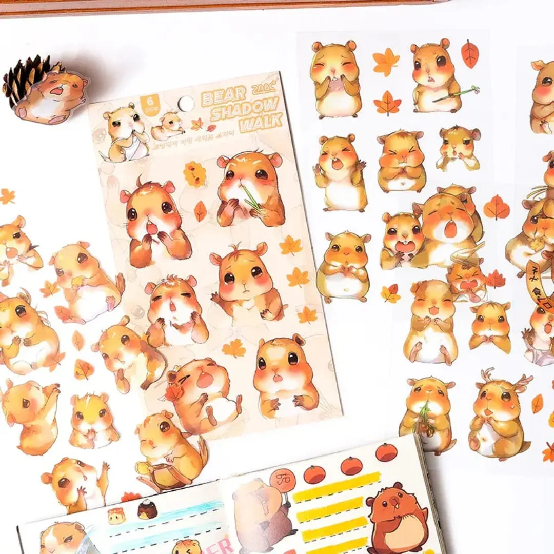 (Buy 1 Get 1 Free) Premium kawaii bear Journaling Stickers l Pack of 6 Sheets l  Stickers for Scrapbooking & Planners - Image 6