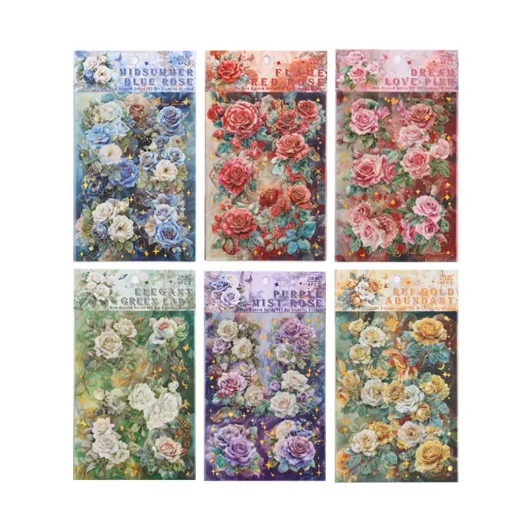 (Buy 1 Get 1 Free) Premium Floral Journaling Stickers l Pack of 4 Sheets l Elegant Floral Stickers for Scrapbooking & Planners - Image 8