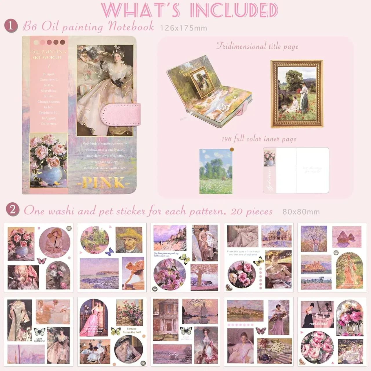 Claude monet's Premium JUMBO journaling kit for 2026 includes diary, tapes, stickers & sheets - Free Shipping - Image 7