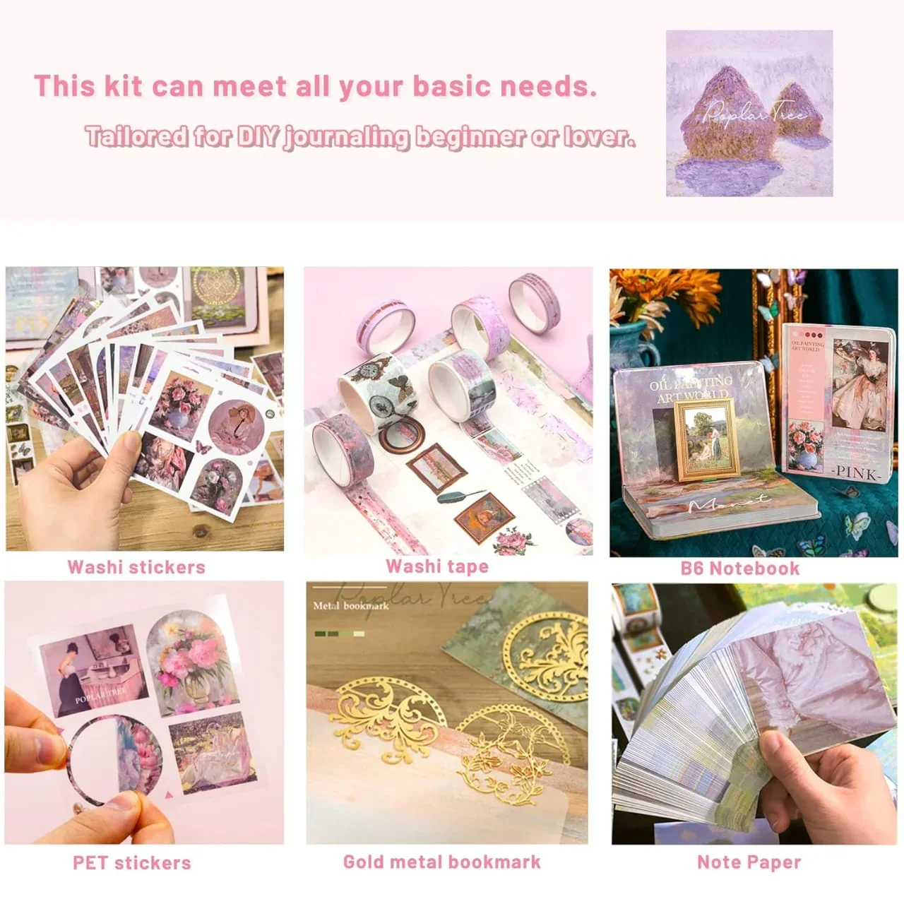 Claude monet's Premium JUMBO journaling kit for 2026 includes diary, tapes, stickers & sheets - Free Shipping - Image 9