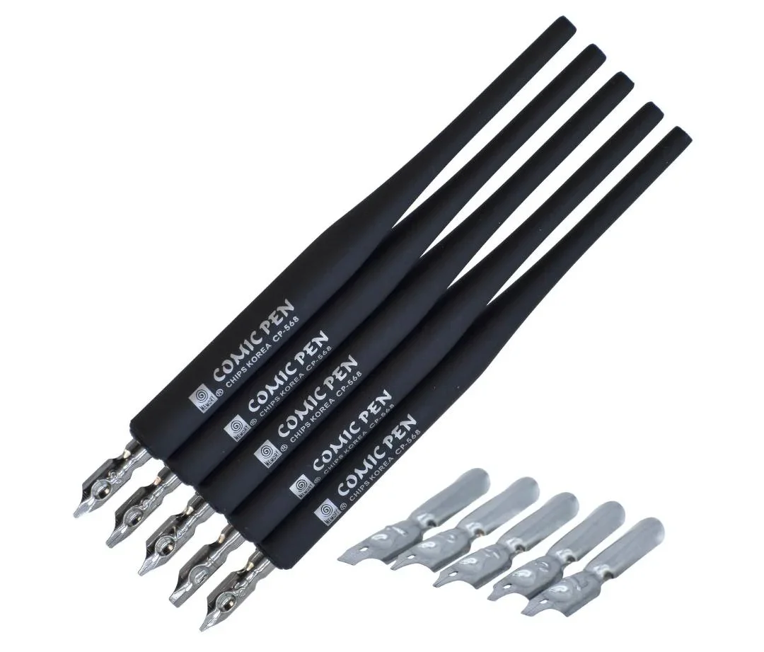 Calligraphy Click Pen Set – 6 Nibs with Plastic Holder | Artistic Writing Tool Set - Image 3