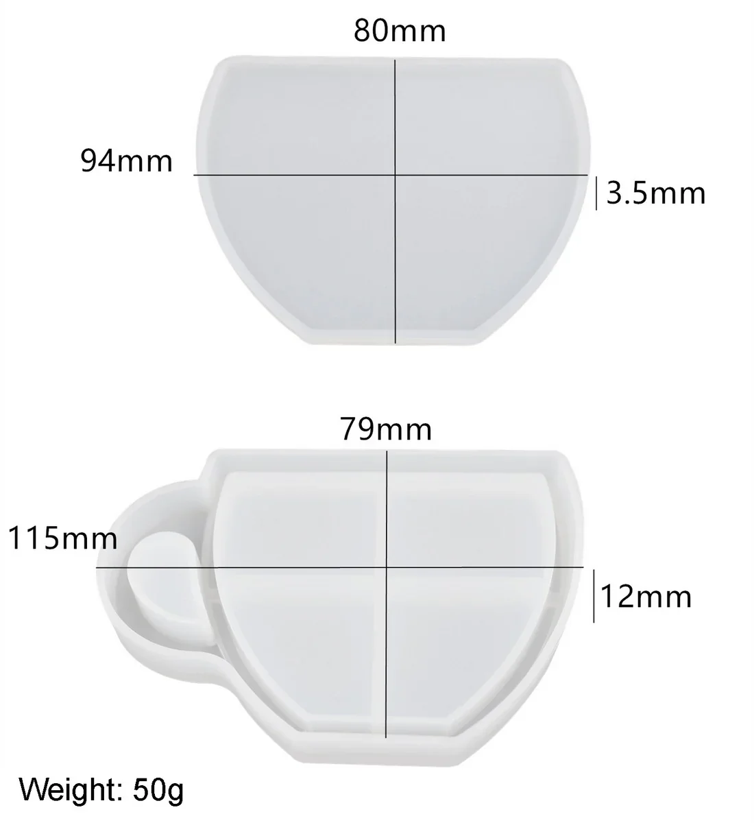 Candle & Resin  Silicone Mould 1 pcs Coffee Cup Coaster JSM126 l Pack of 1 cup - Image 2