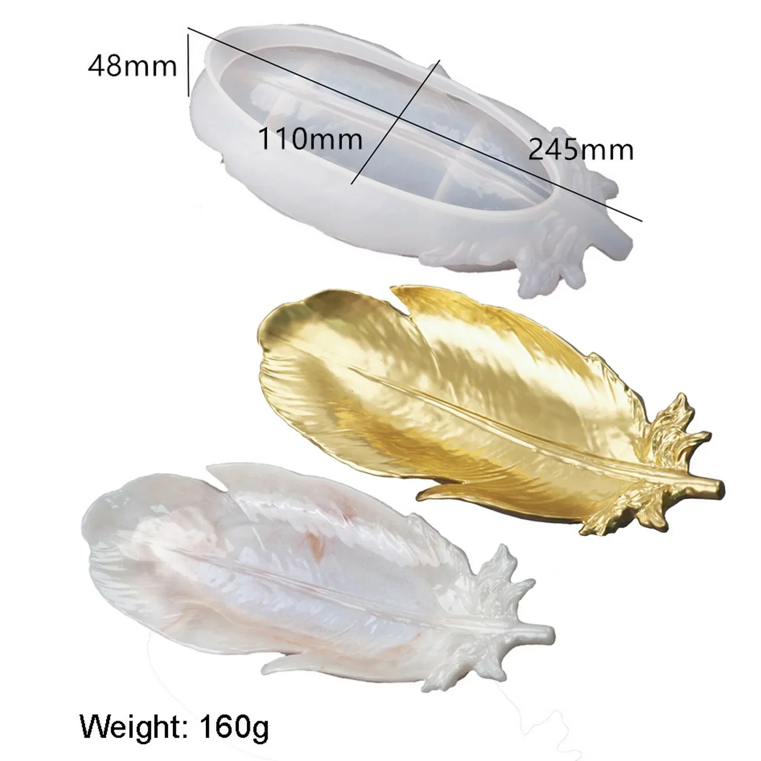 Candle & Resin Silicone Mould Feather Design Plate l Pack of 1 - Image 2