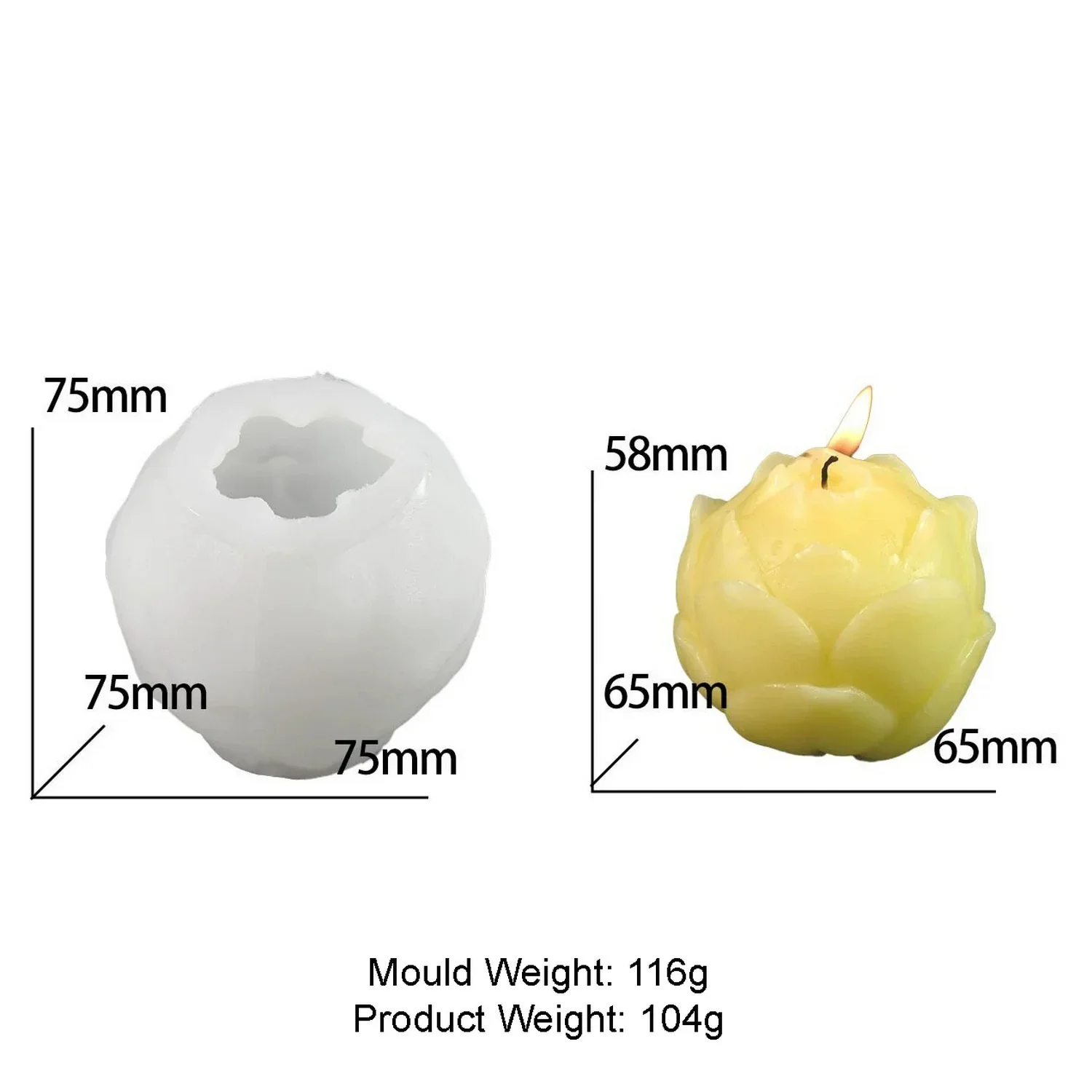Candle & Resin Silicone Mould Flower Candle Making l Pack of 1 - Image 2