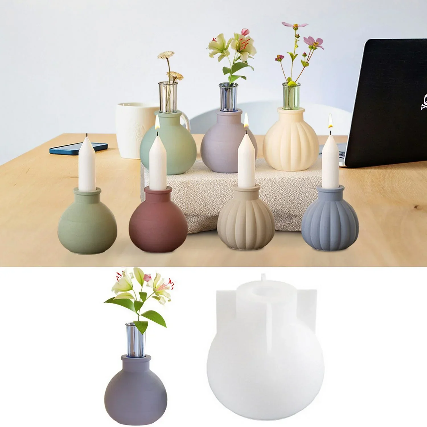 Candle & Resin Silicone Mould Round Ball Pots l Pack of 1 - Image 4