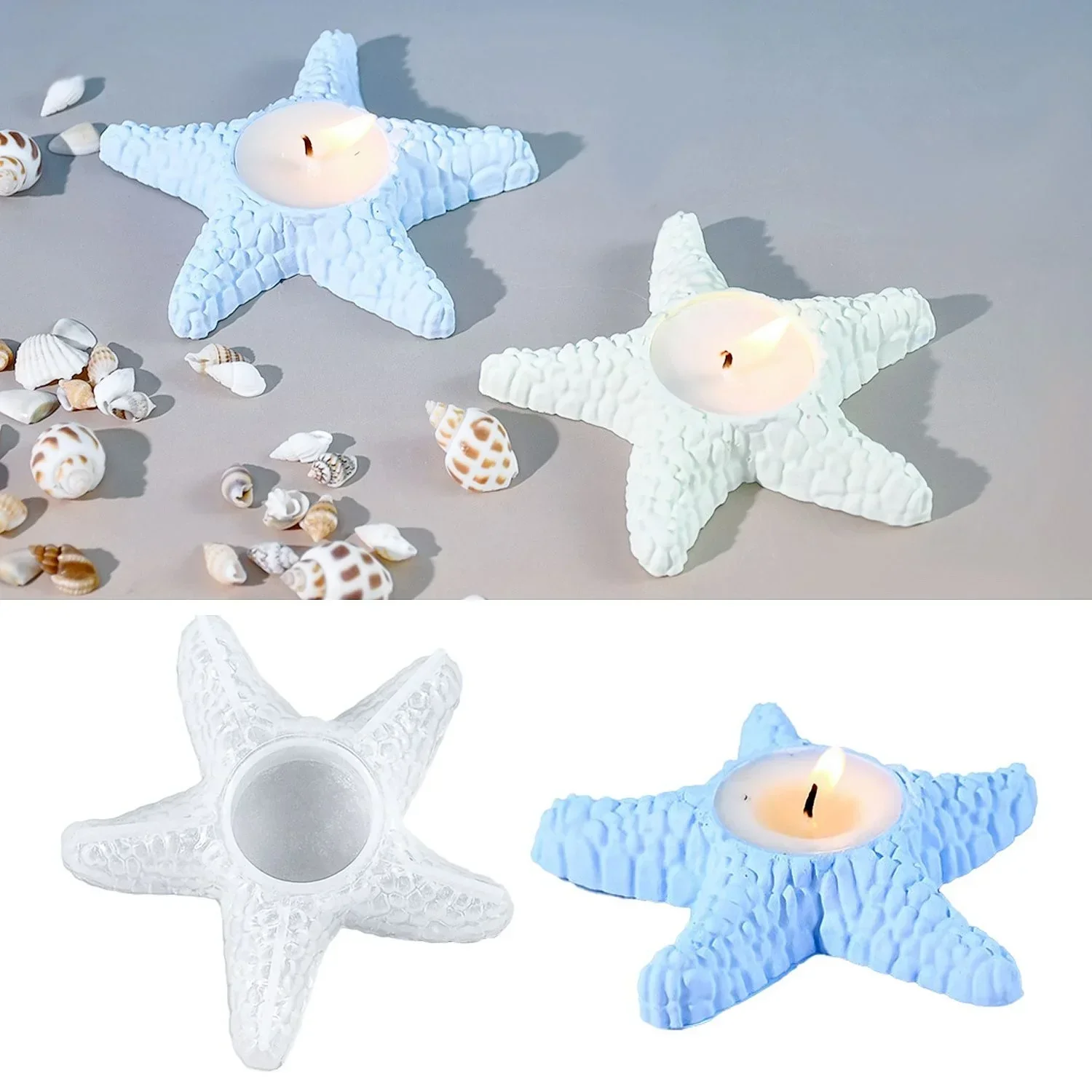 Candle & Resin Silicone Mould Star Fish Candle Pot JSM18 l Pack of 1 - Image 2