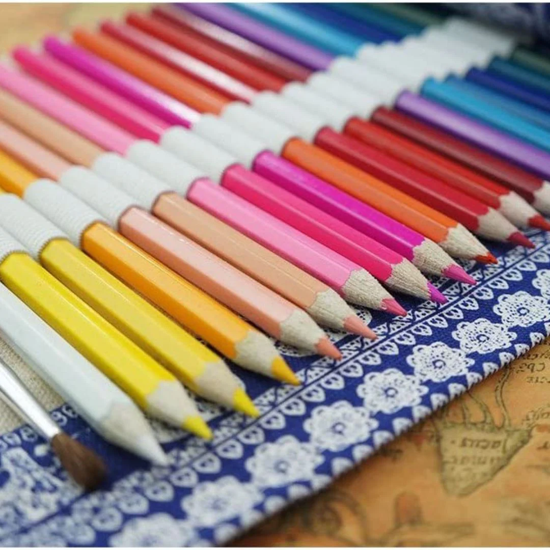 Premium Printed canvas cloth Pencil Case for Sketch Pens & Brushes | Assorted Designs | Pack Of 1 - Image 4