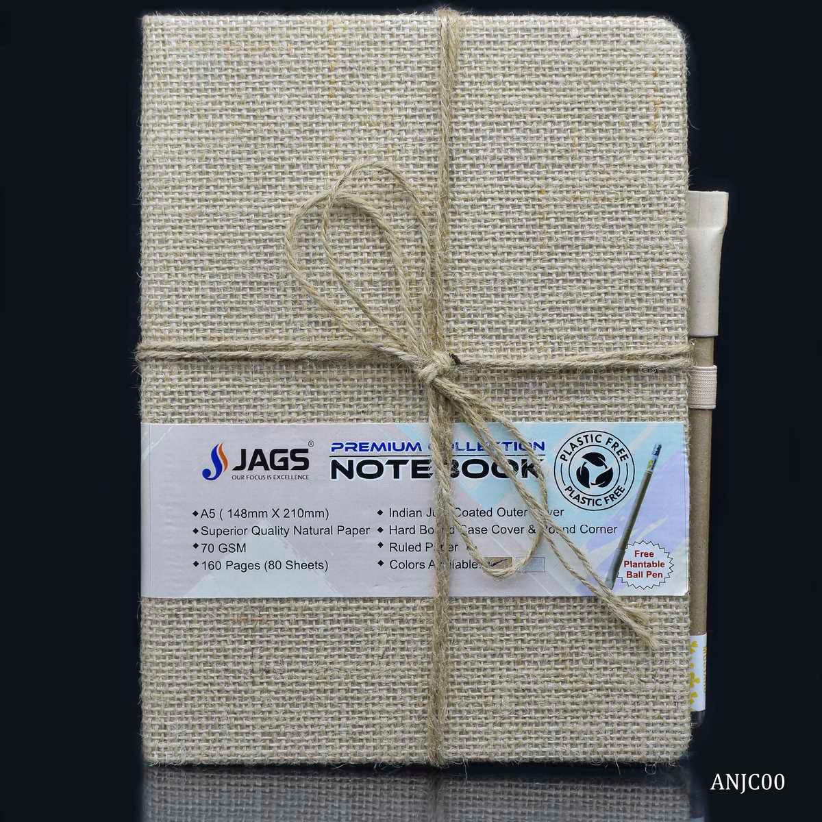 Burlap Jute Diary journal aesthetic | A6 I undated journal eco-friendly
