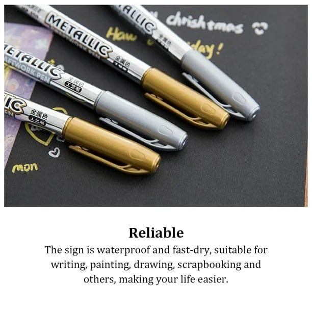 (Buy 1 Get 1 Free)Silver Acrylic Marker – Metallic Paint Pen for Resin Art, DIY & All-Surface Detailing - Image 4