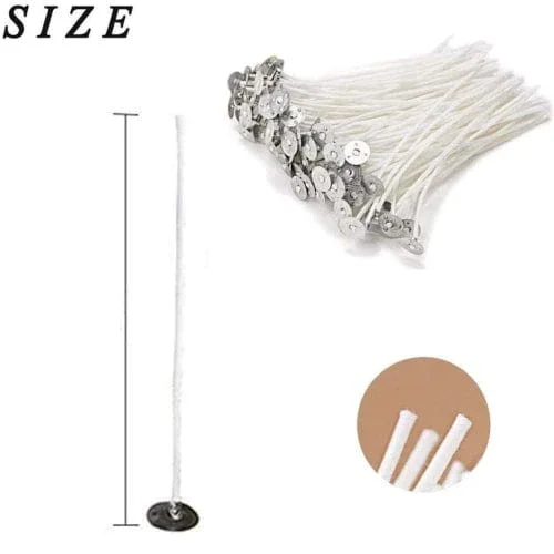 Cotton Candle Wick Wax Coated pre Tabbed DIY Candle Making Wicks (3 inches)- Contain 1 Unit5 Pieces - Image 5