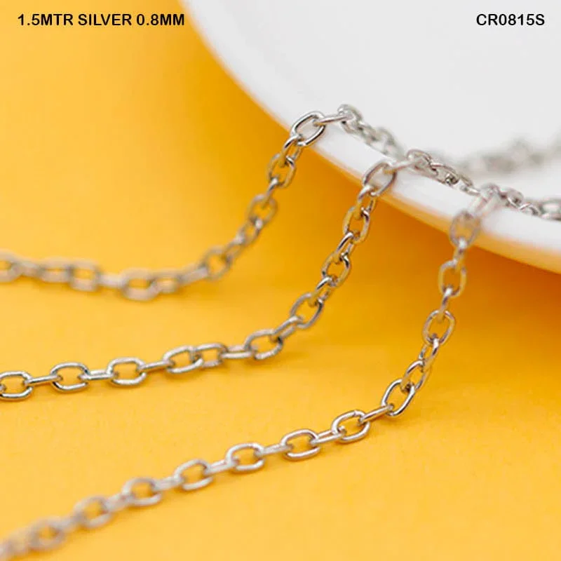 Silver  Chain l 1.5Mtrx 0.8Mm l Pack of 1