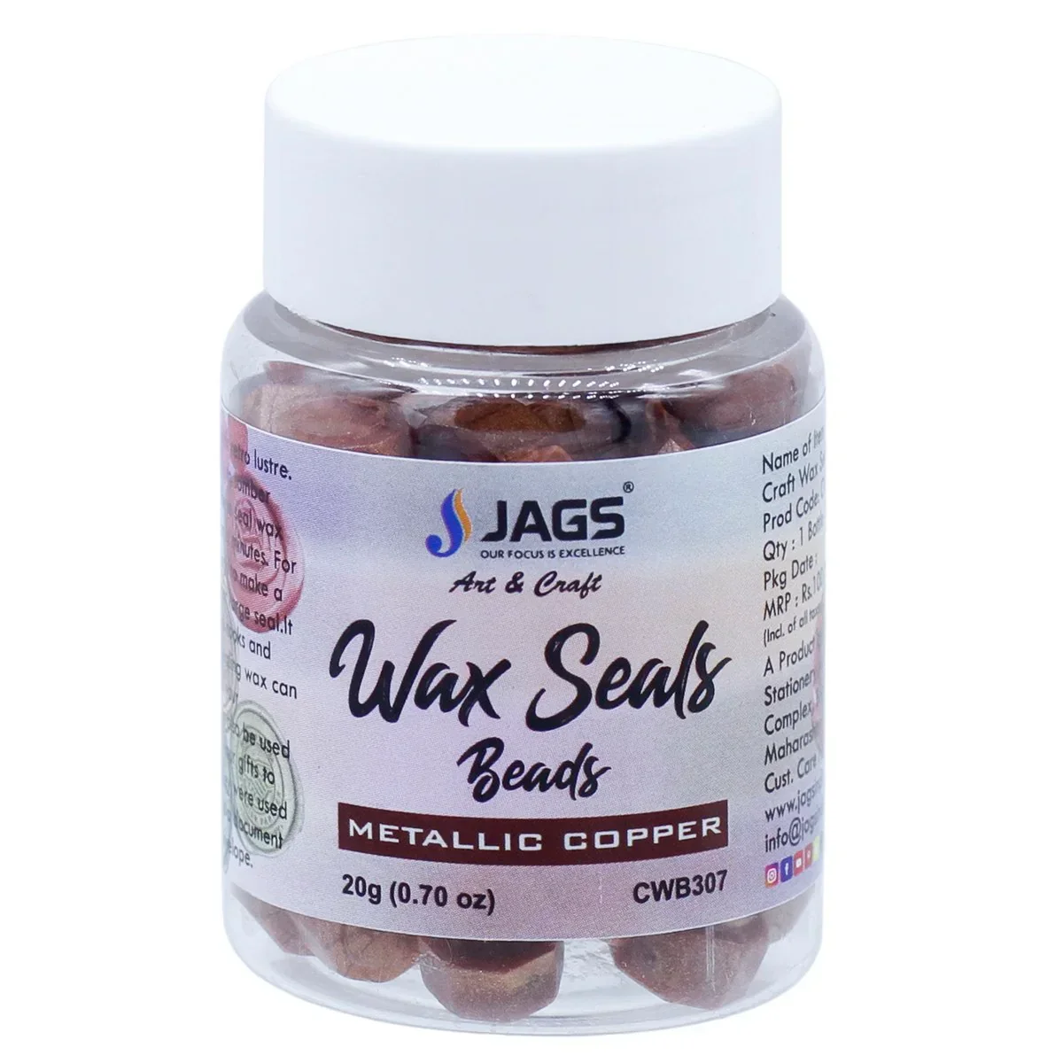Craft Wax Seals Beads | 20 Gsm | Metalic Copper - Image 3