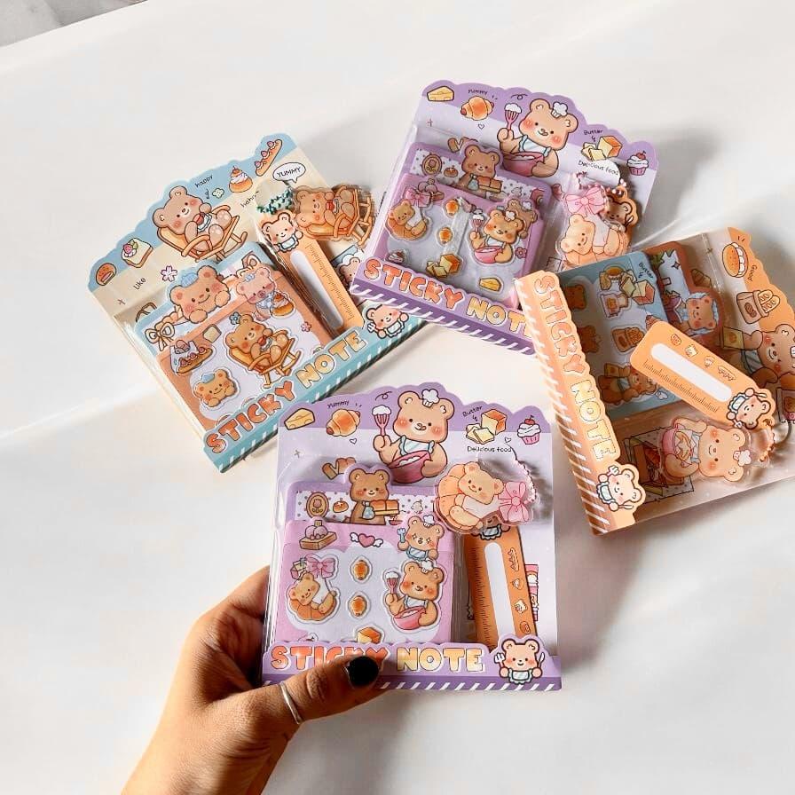 Cute bear Sticky notes with pendant l Pack of 1 - Image 3