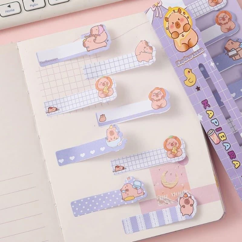 Cute Capybara Sticky Notes – Pack of 1 (8 Designs, 20 Sheets Each) - Image 6